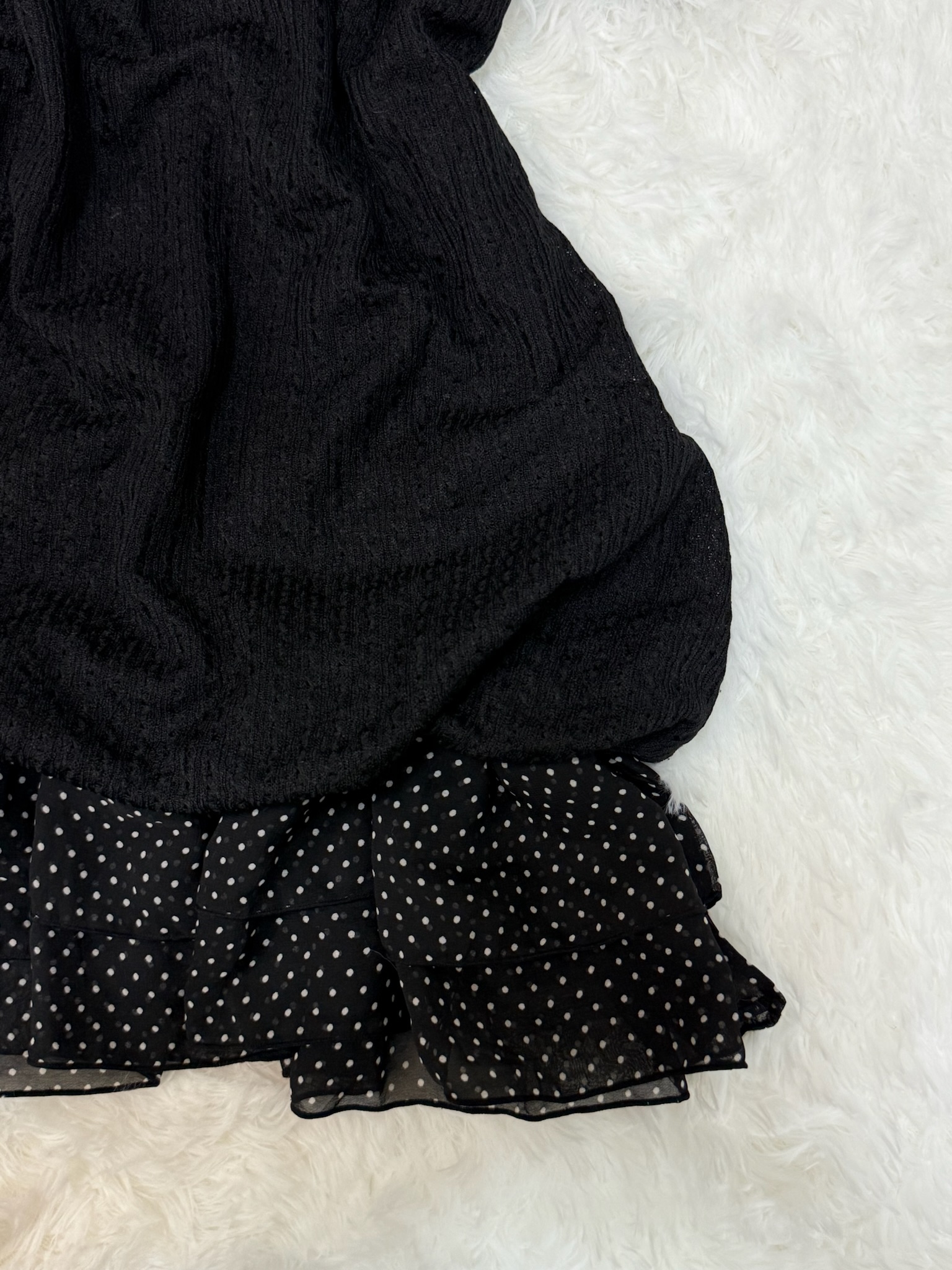 Jp Aesthetic Embroidered Lace Bib Polka Dot Top