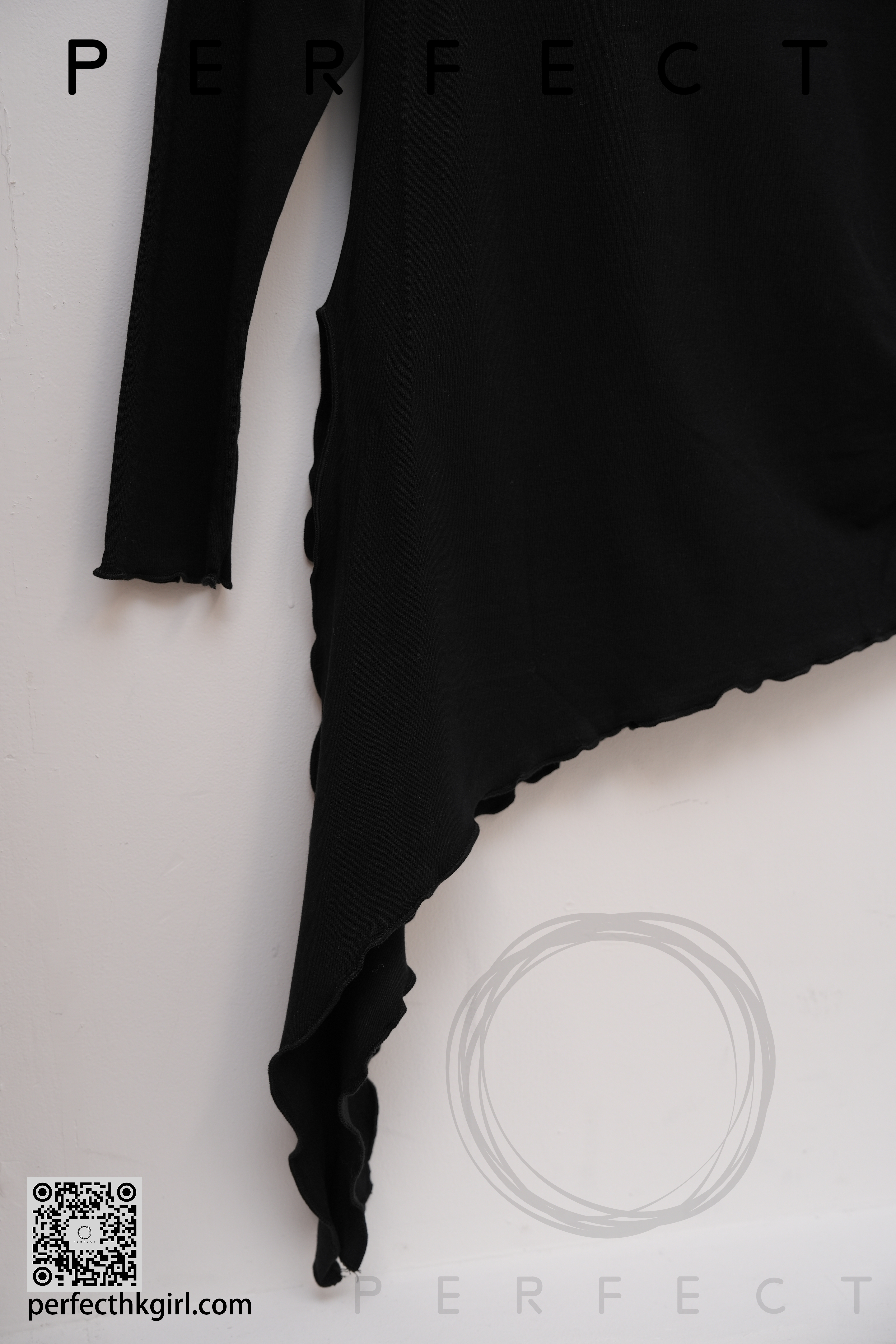 T0037_優雅水草RUFFLE領打底衫（顯瘦黑色）