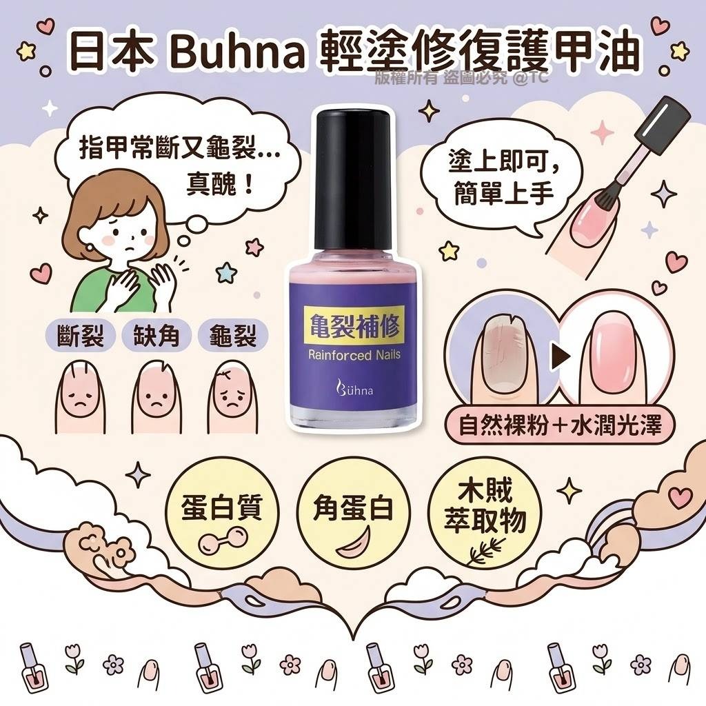 【日本製造 Buhna 輕塗修復護甲油 8g】