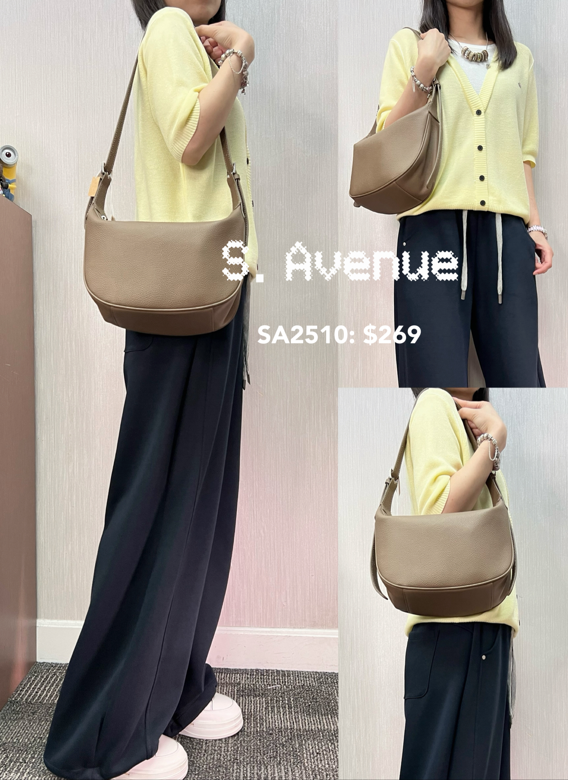 SA2510: 可側孭/鈄孭hobo真皮頭層牛皮袋