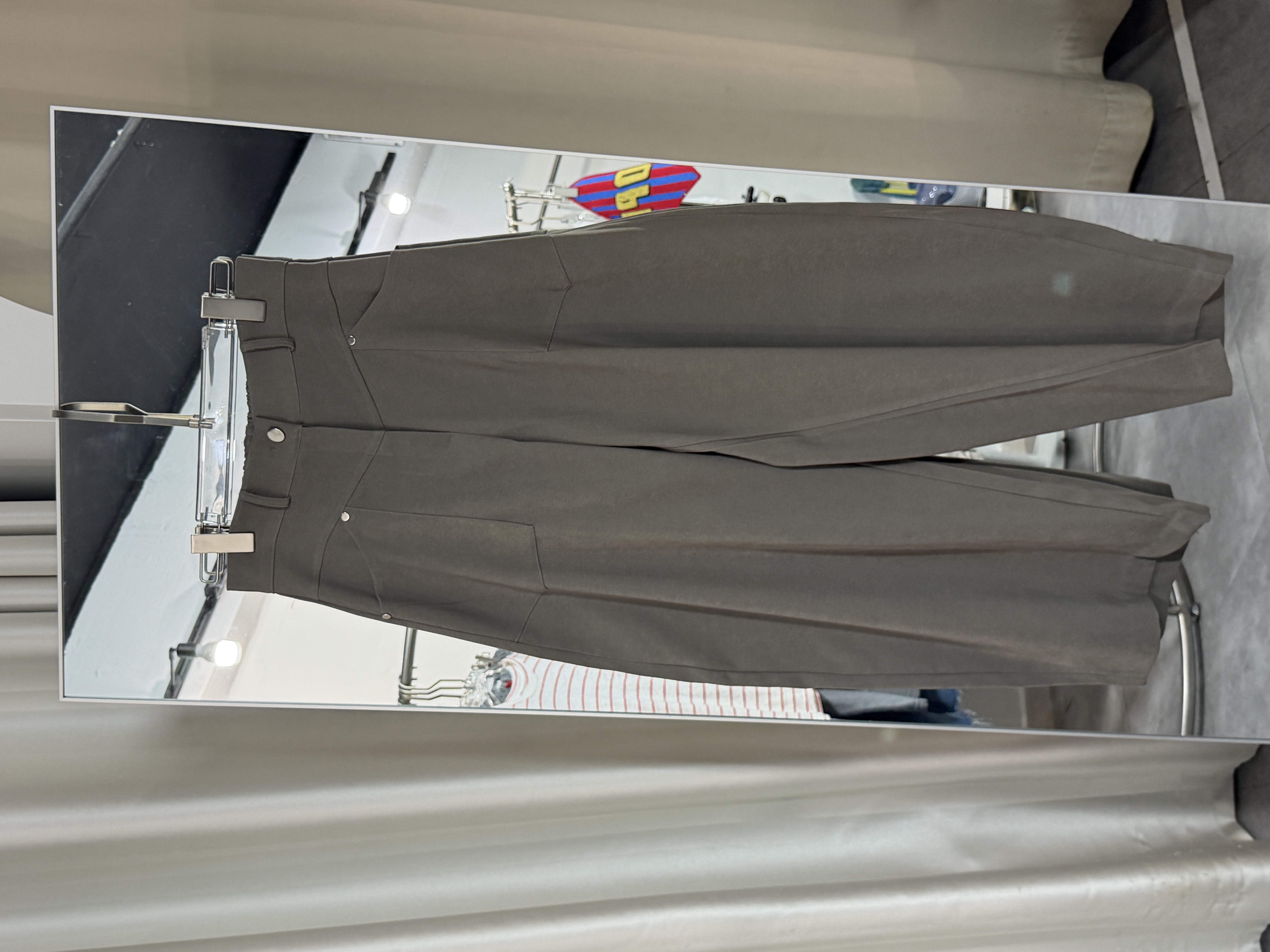 時尚高腰休閒彎刀褲