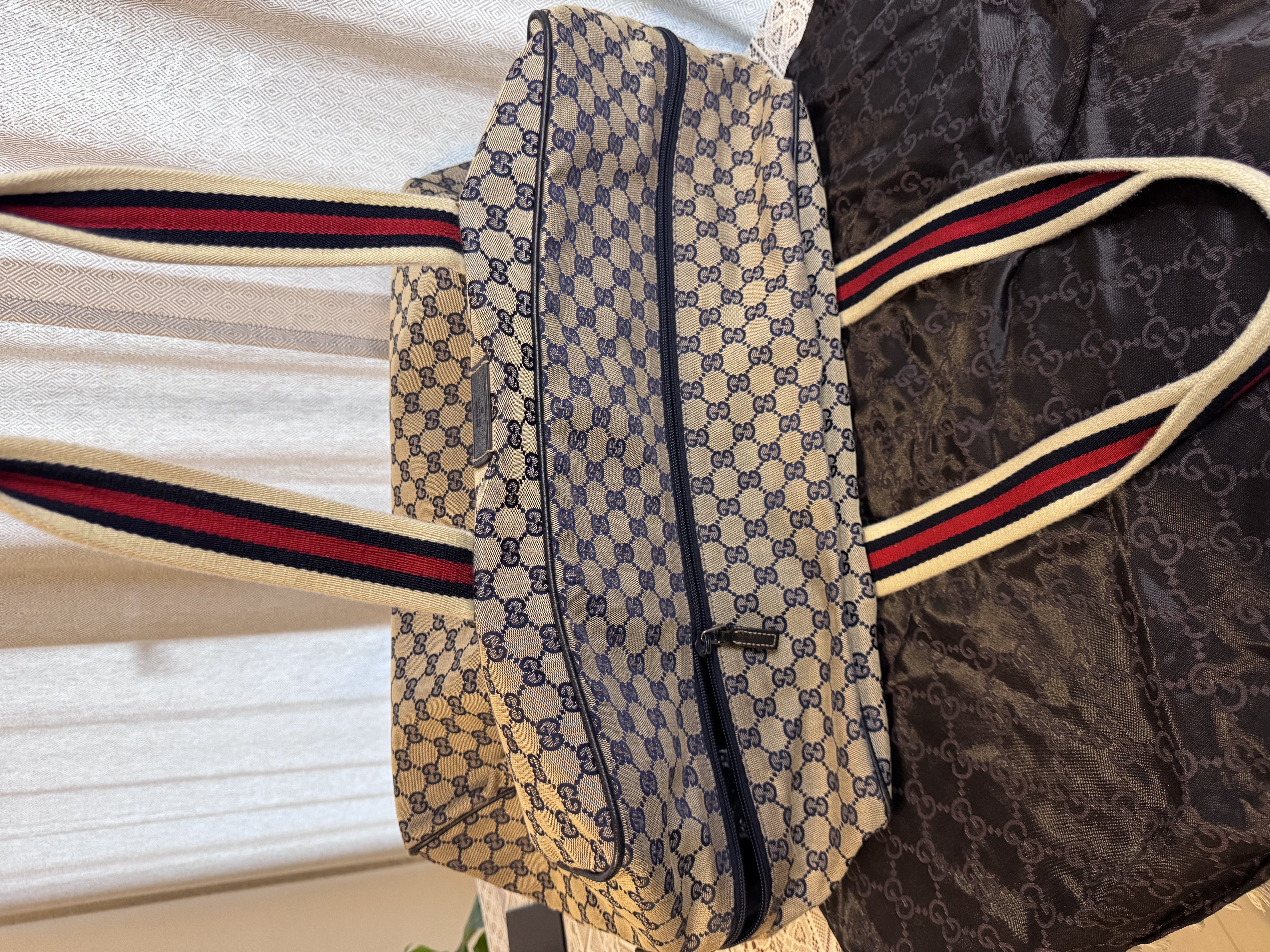 Gucci Vintage GG Supreme Sherry Line Top Travel Bag