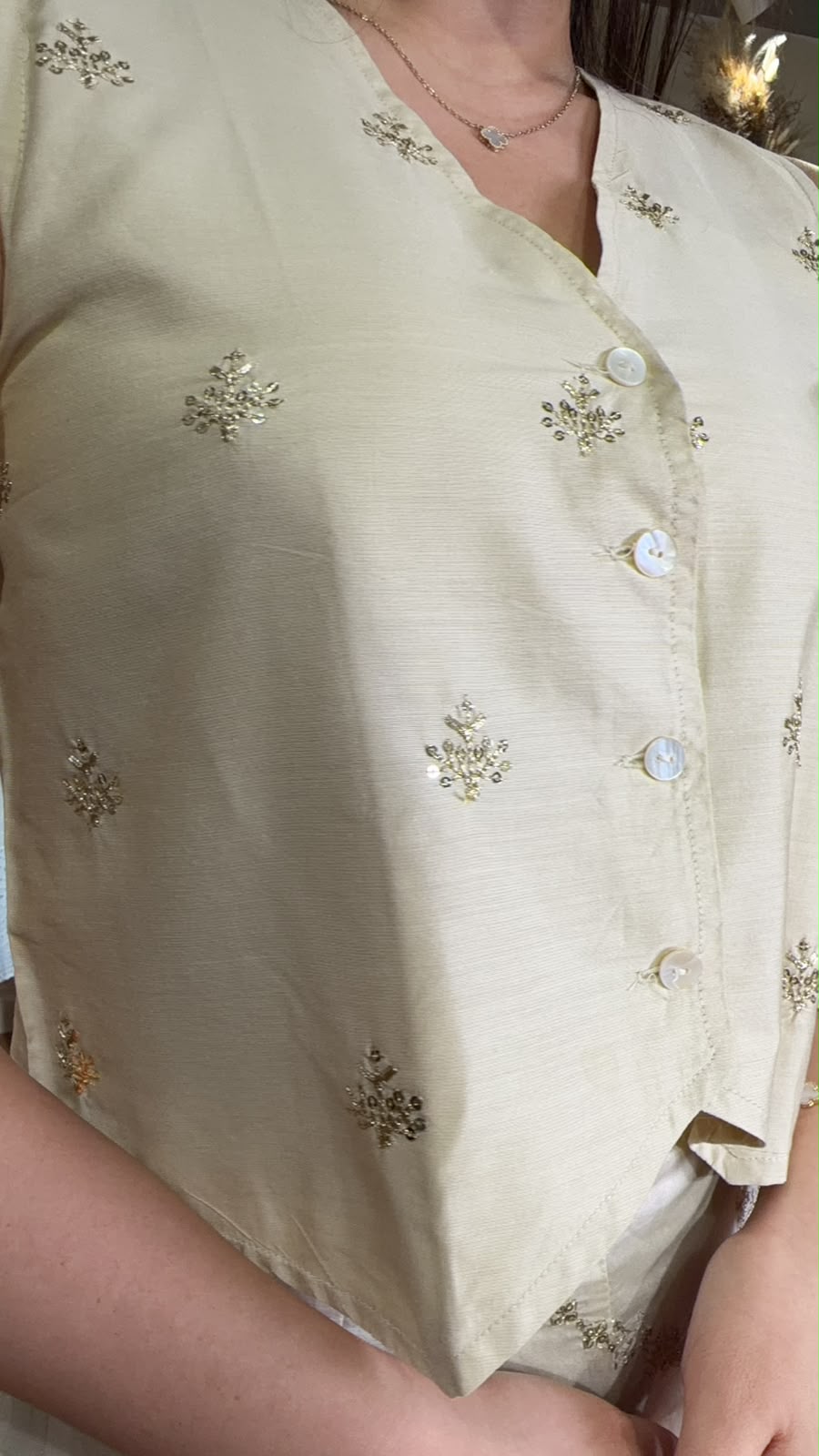 3155 Champagne 2 way Top 17"