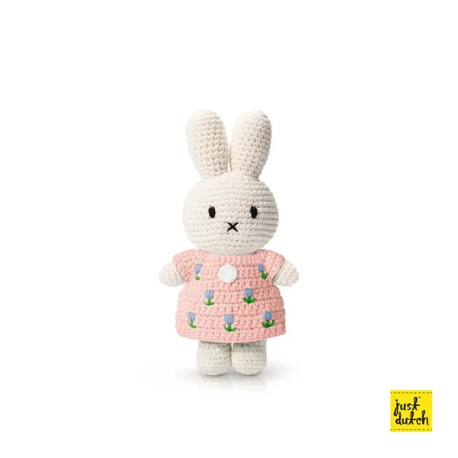 📦訂購 台灣代購 荷蘭 Just Dutch 手工編織 米菲 Miffy 淡粉色鬱金香洋裝 公仔