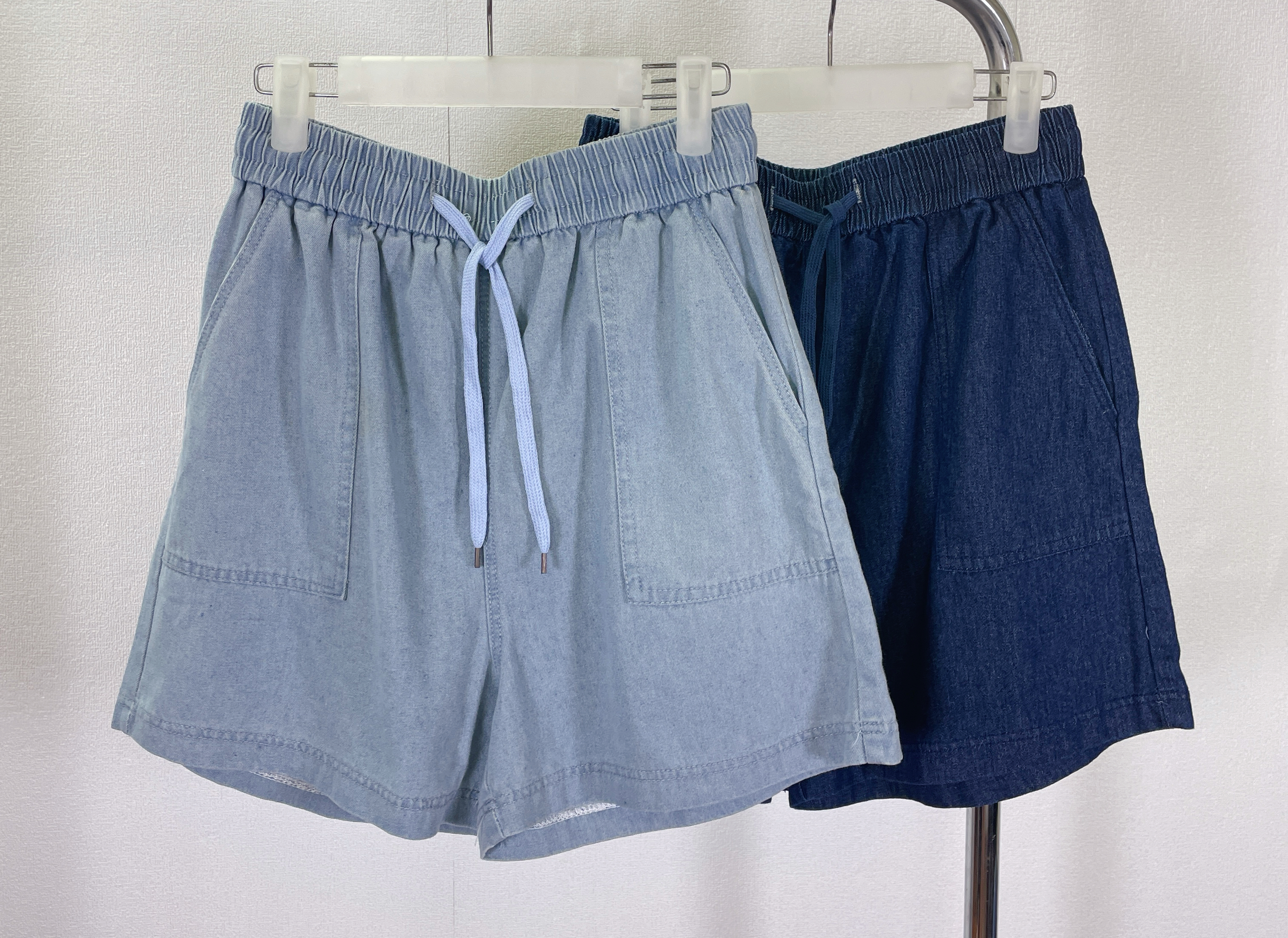 K5574 洗水雙袋牛仔短褲