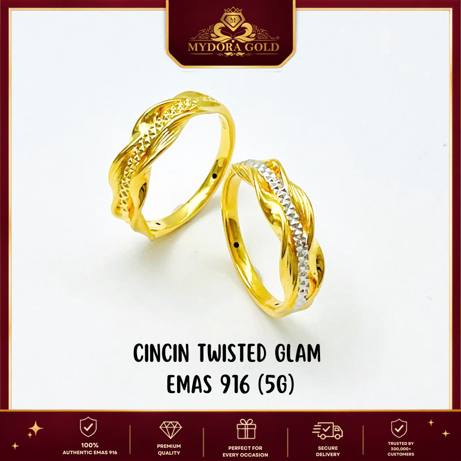 MYDORA EMAS 916 Cincin Twisted Glam (5G) l EMAS 916/22K