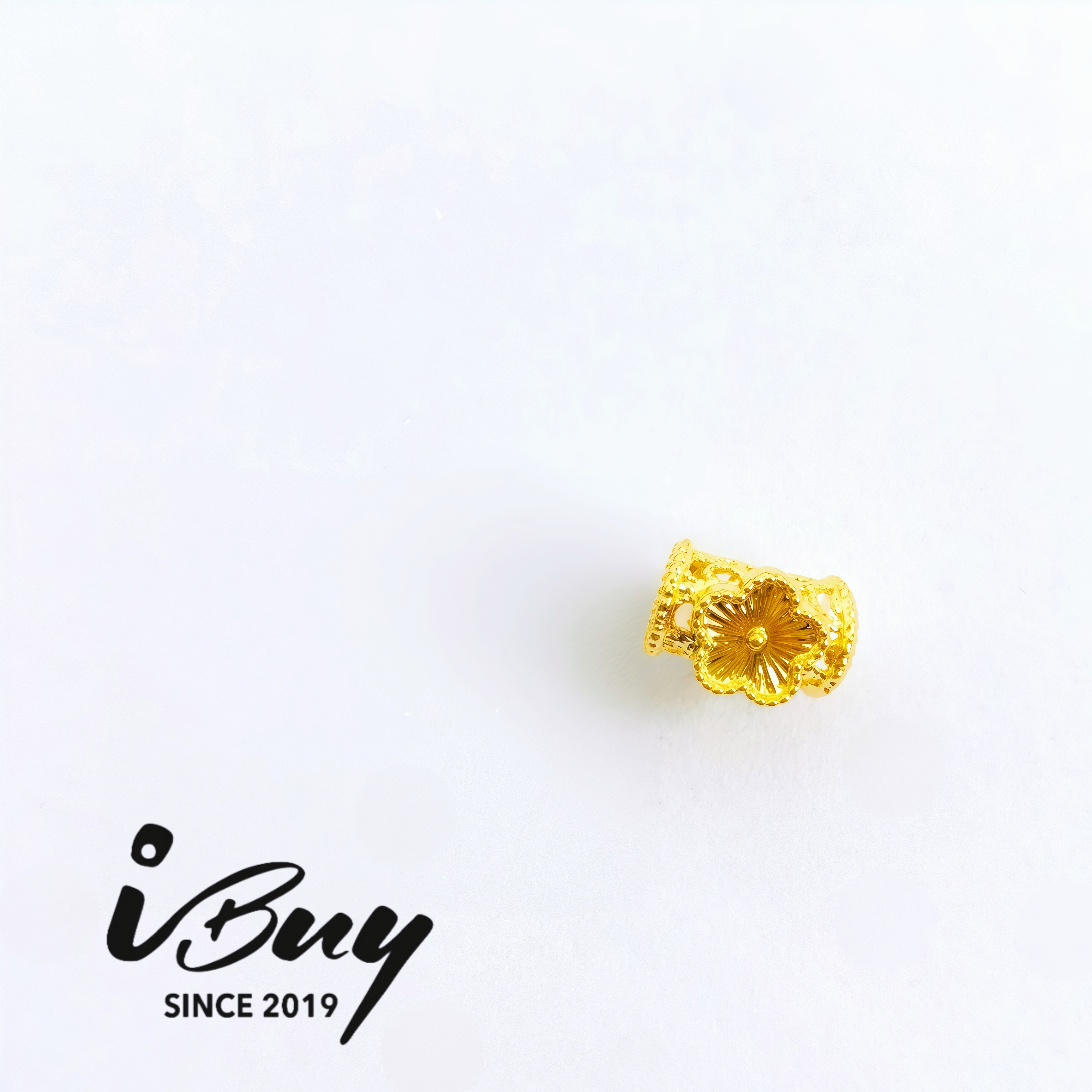 916 HARD GOLD MINI FLOWER CURVED TUBE BEAD 916硬金 花花迷你弯管