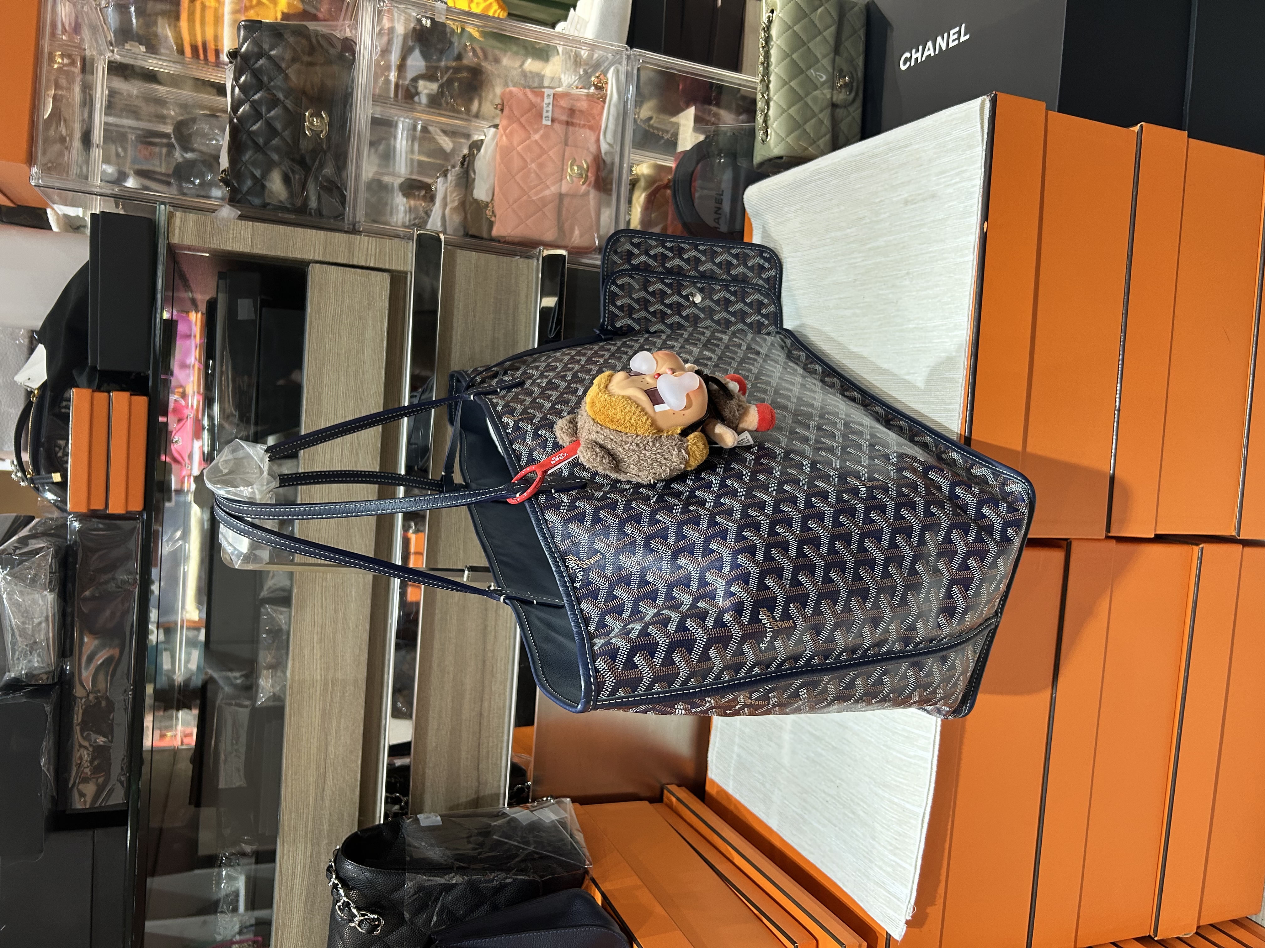 Goyard Anjou gm tote bag Navy 100%Authentic ,98%new ✅香港專門店收據 ✅dust bag