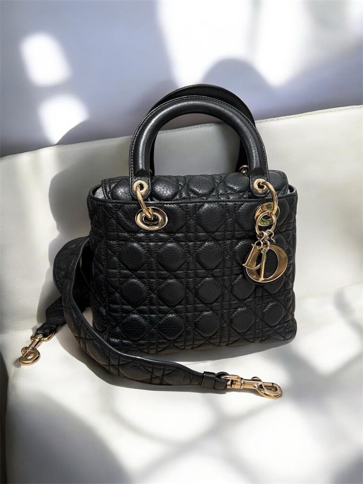 Dior Lady Dior Meidum 黑色牛皮 100%Authentic, 95%New ✅收據✅ certificate ✅Dust bag ✅Box