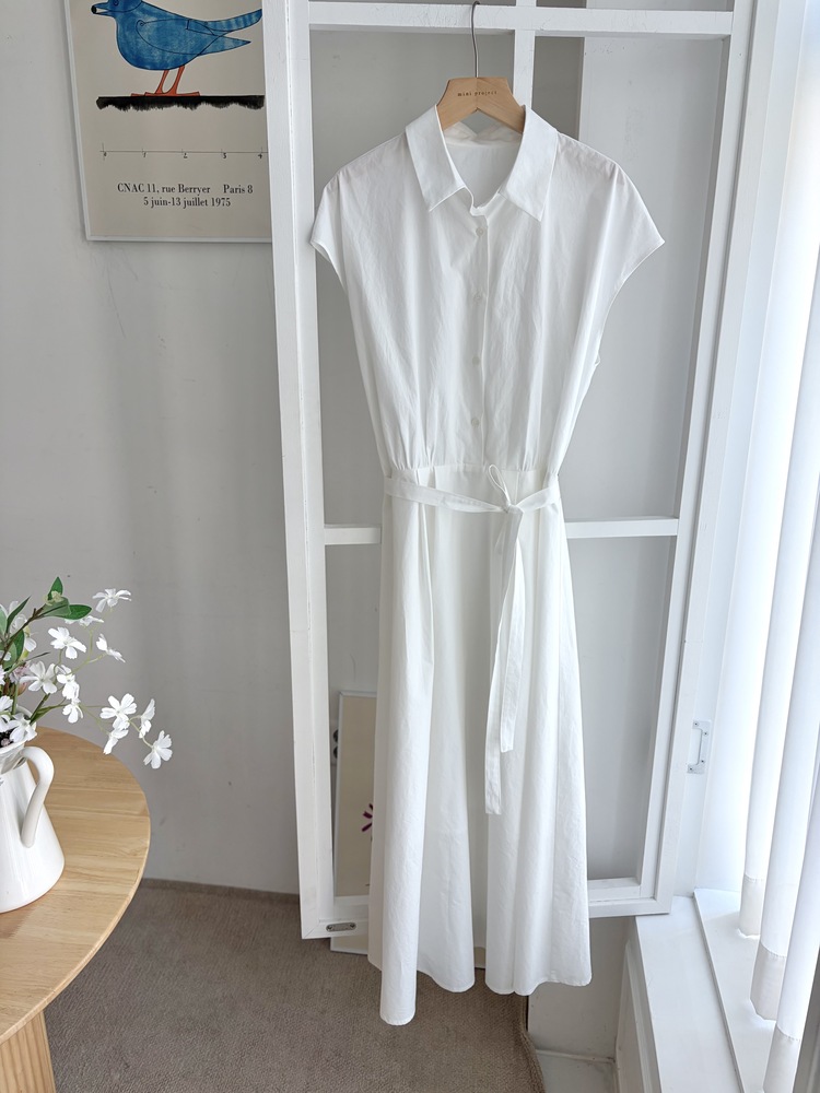 Elasticated Waist Shirt Dress (Navy)