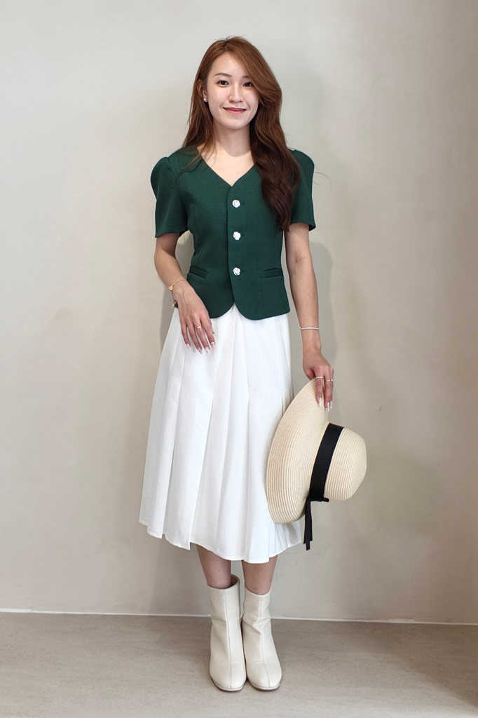 12241358 Sophia Pleated Midi Skirt