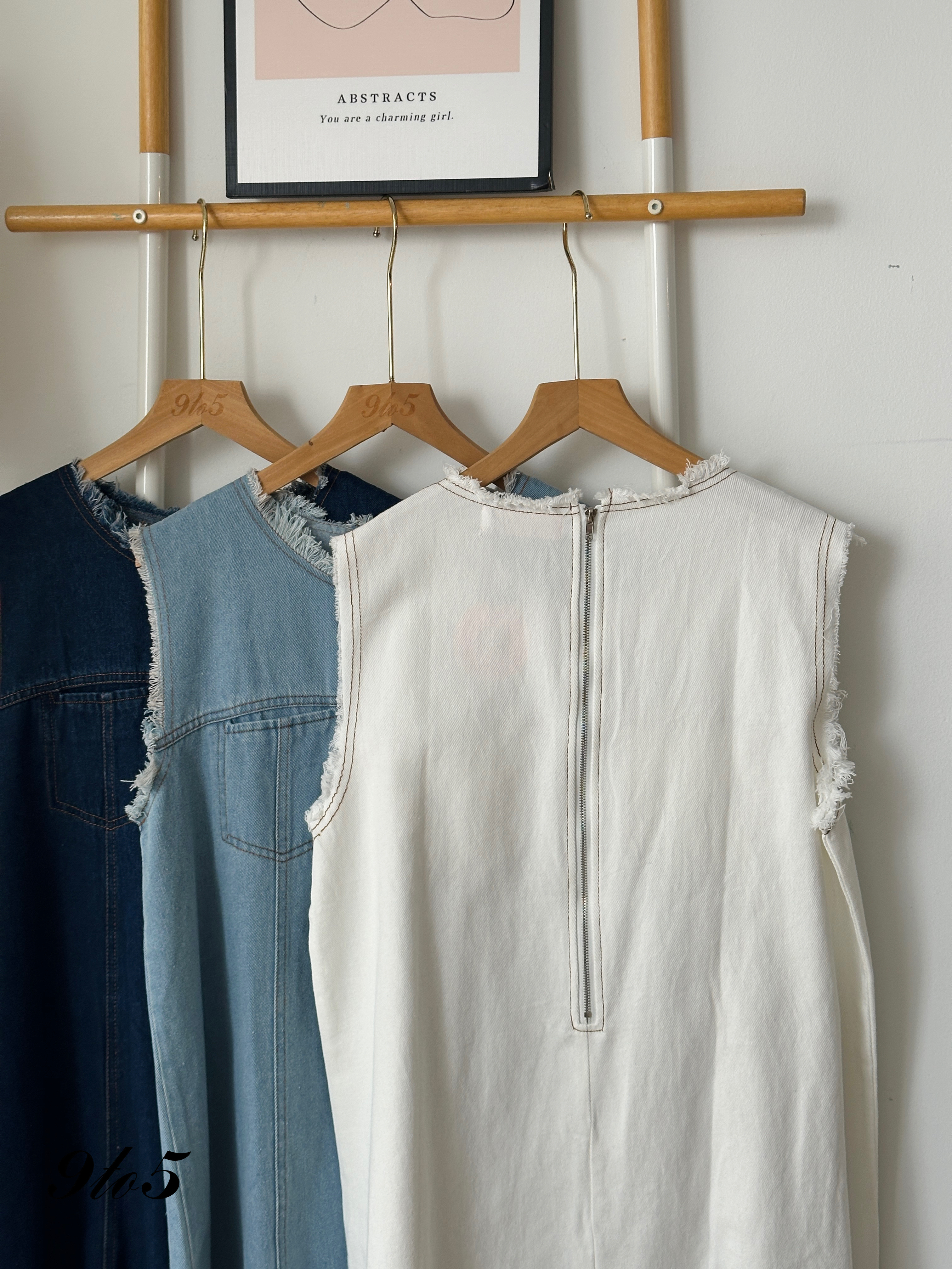 D2311 Sleeveless Denim Dress - 3 Colors