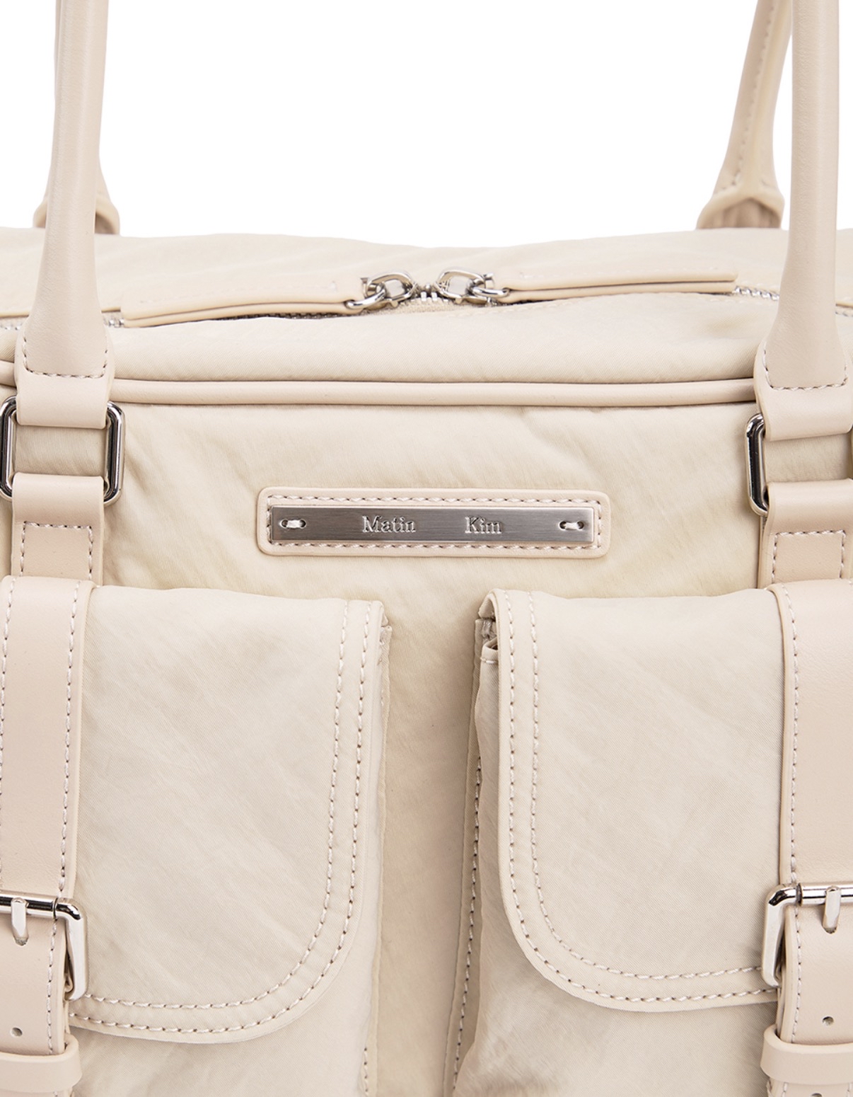 MATIN KIM 特價場 DOUBLE POCKET SPORTY TOTE BAG IN BEIGE