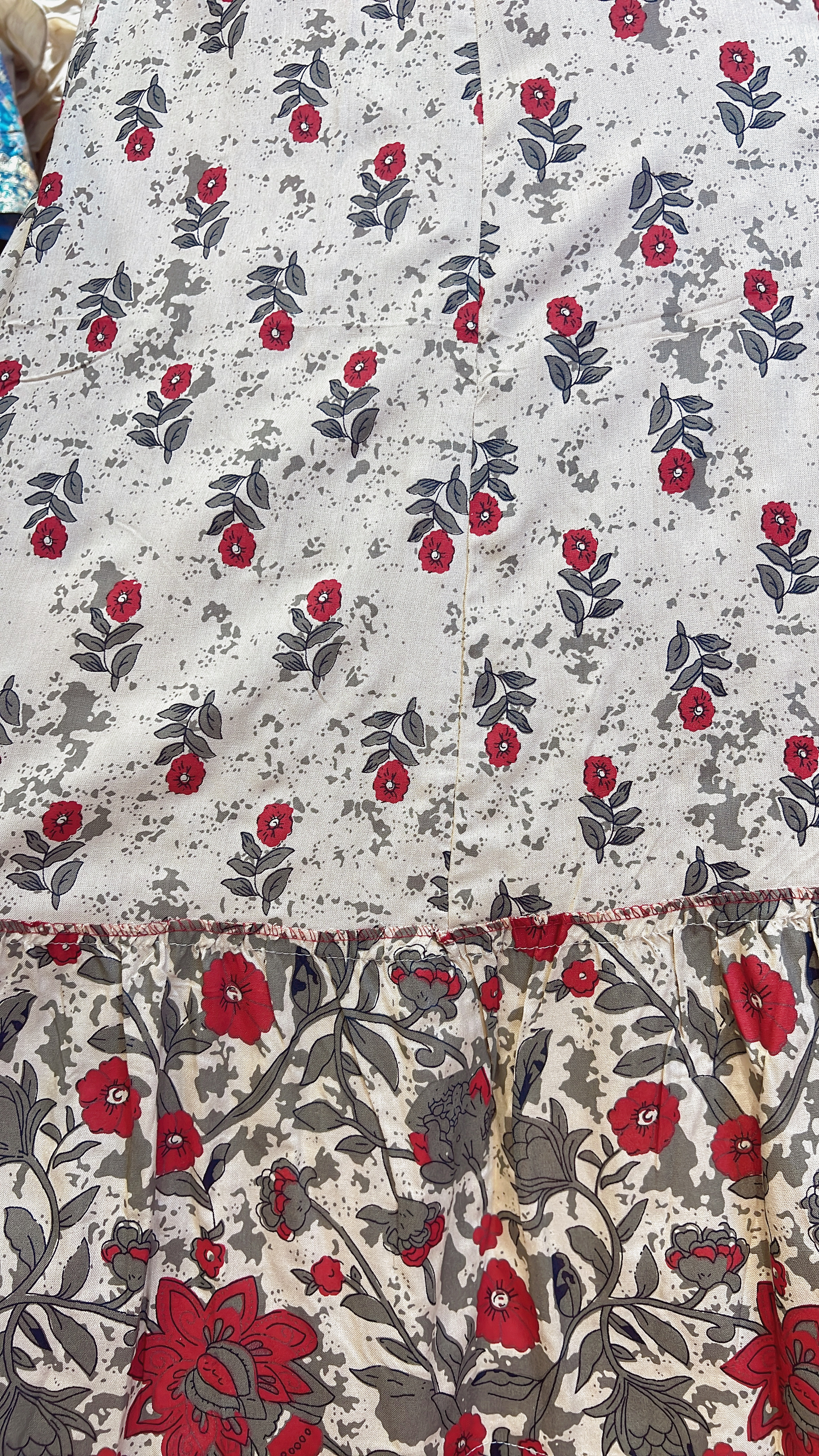 2036 Red x Black Twin-Colour Patchwork Block Print OP  45"