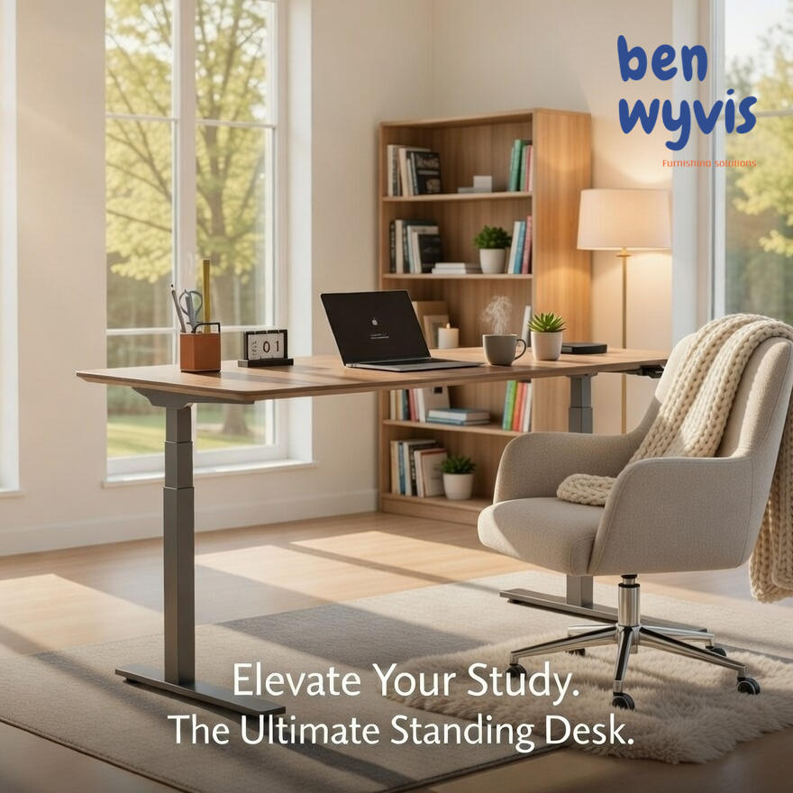 Milan Dual Motors Electric Standing Desk - Rectangular Column