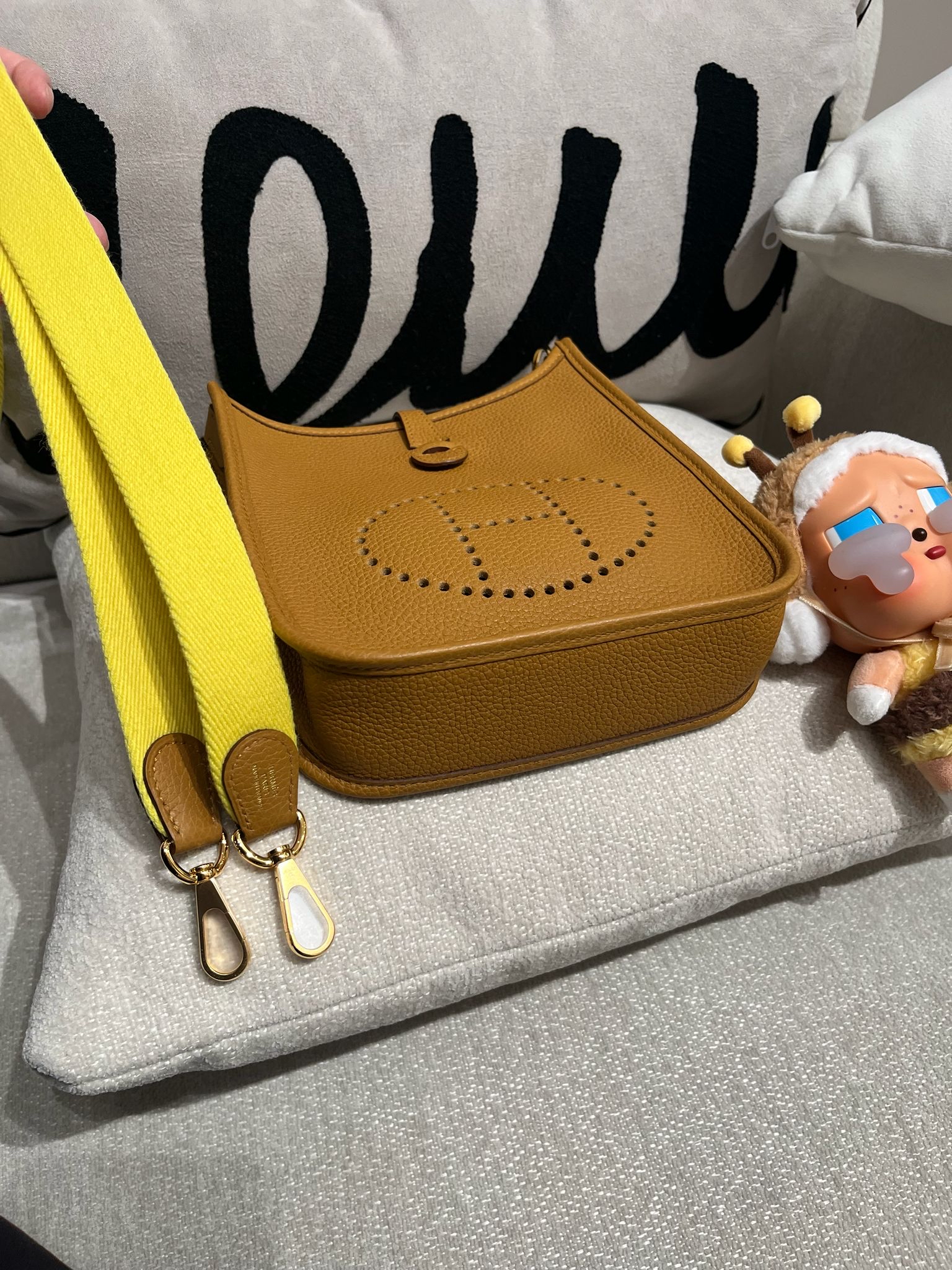 全新 Hermes mini evelyne ,芝麻金 STAMP Z 100%Authentic ,全新未使用品  ✅strap ✅dust bag✅box