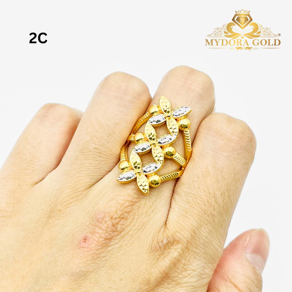 MYDORA Cincin Bunga Tri-Marissa (5G) l EMAS 916/22K