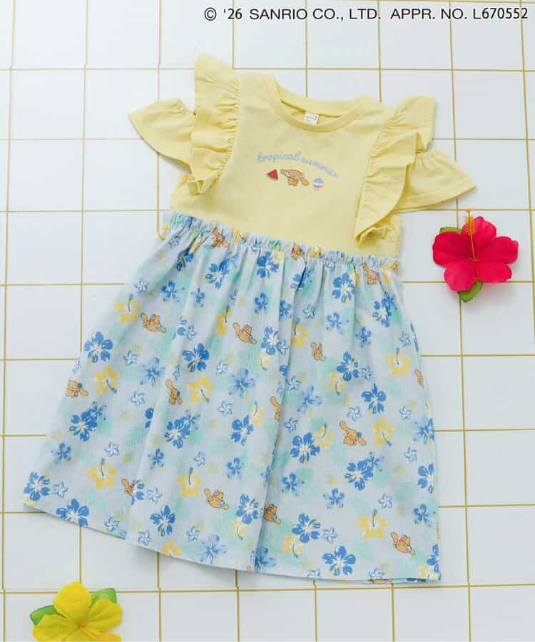 🇯🇵預訂 日本直送🇯🇵Apres les cours x Sanrio系列三色烘烤人物印花花卉滿拼接荷葉邊連身裙