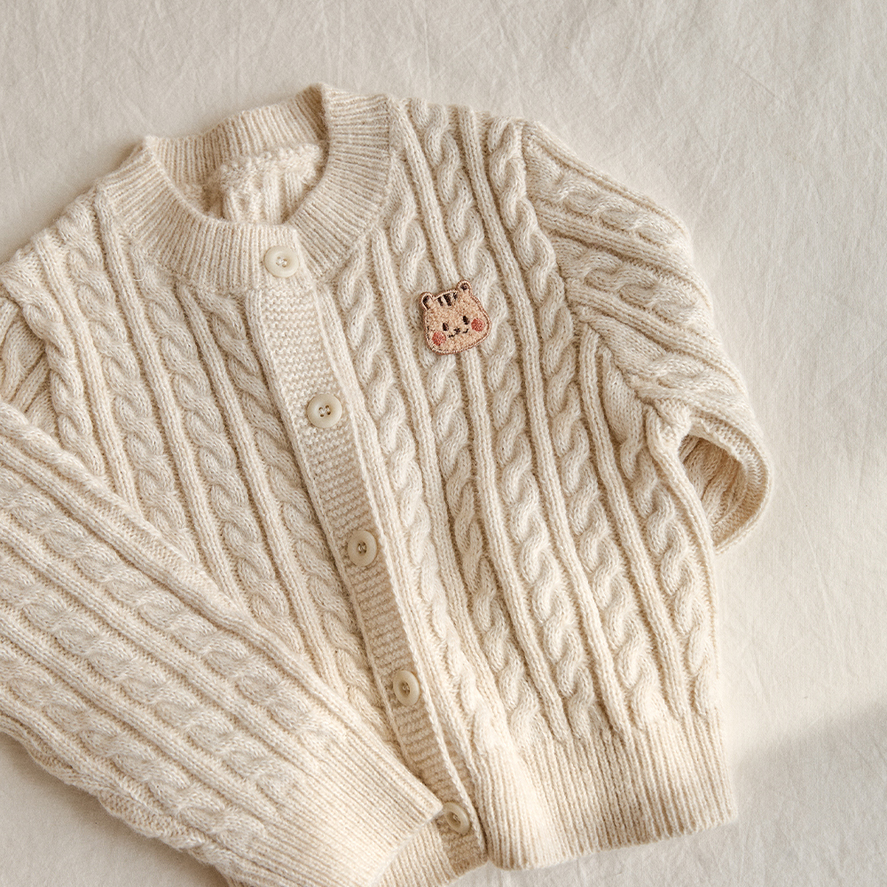 25F/W DTD冬日暖暖系列-針織麻花開襟衫 