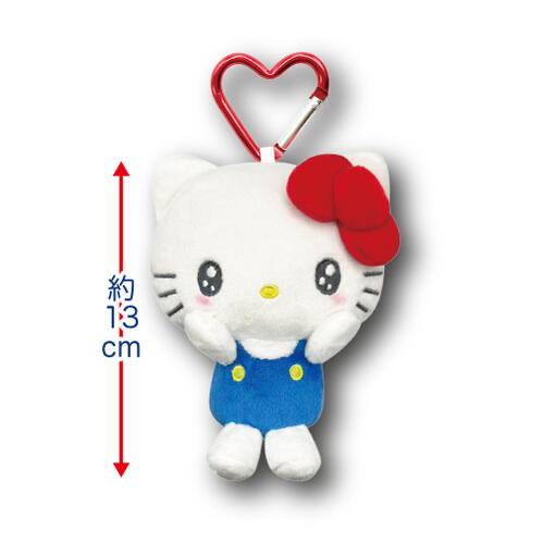 🎀【預訂】Kitty 格仔紋心形扣公仔掛飾 A