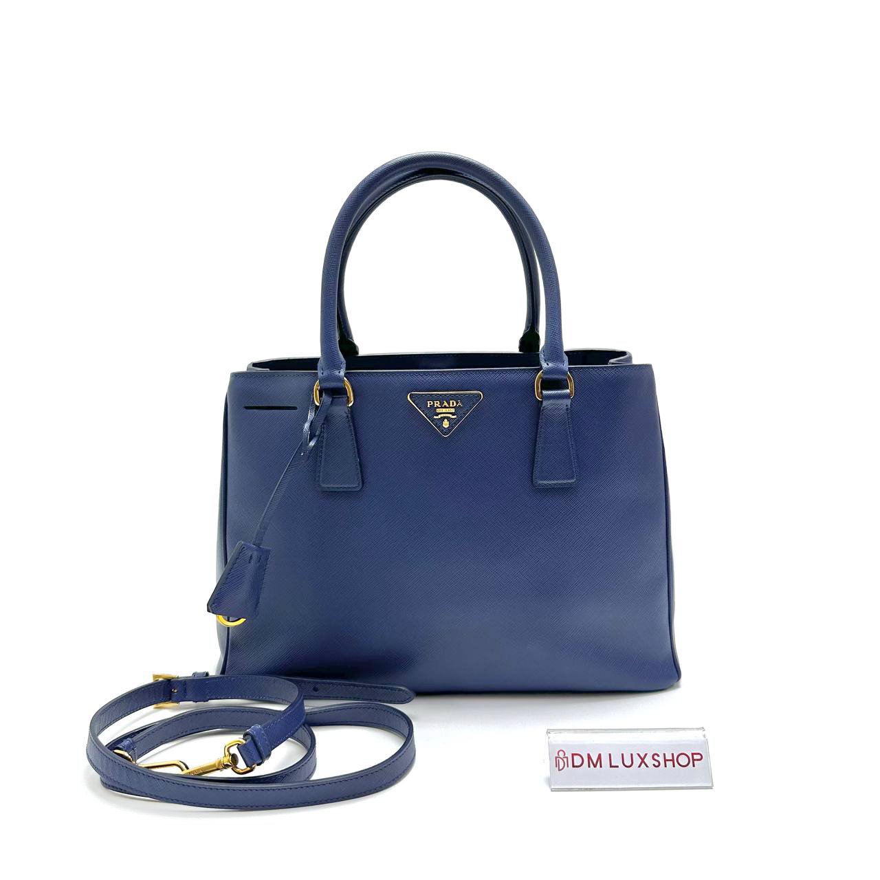 Prada Blue Saffiano Lux Tote