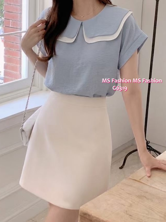 G6319 韓國🇰🇷特色雙層拼色領top