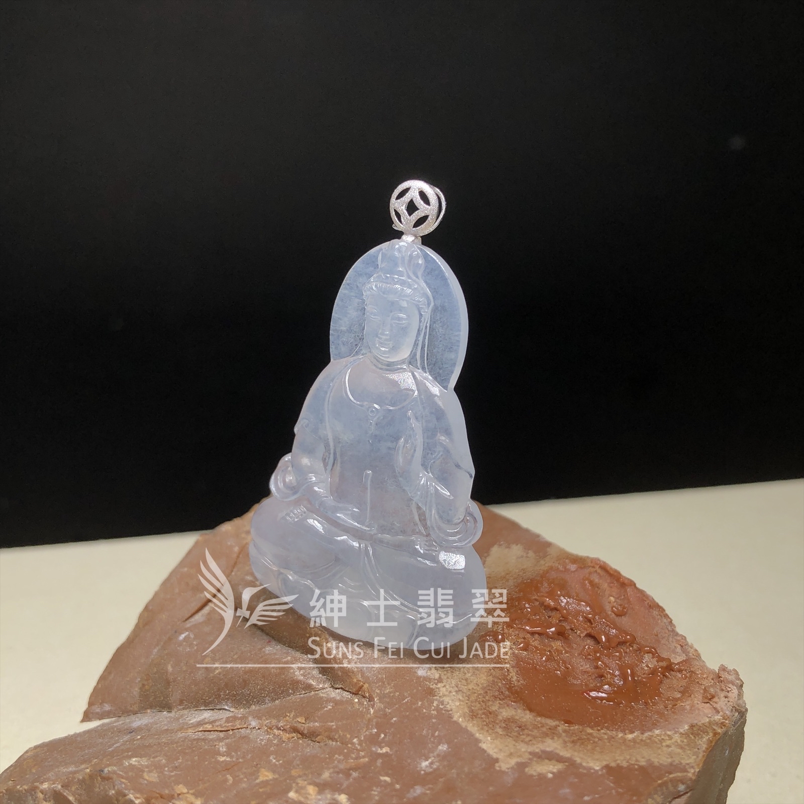 YK00021  冰種觀音連18 K金頭  