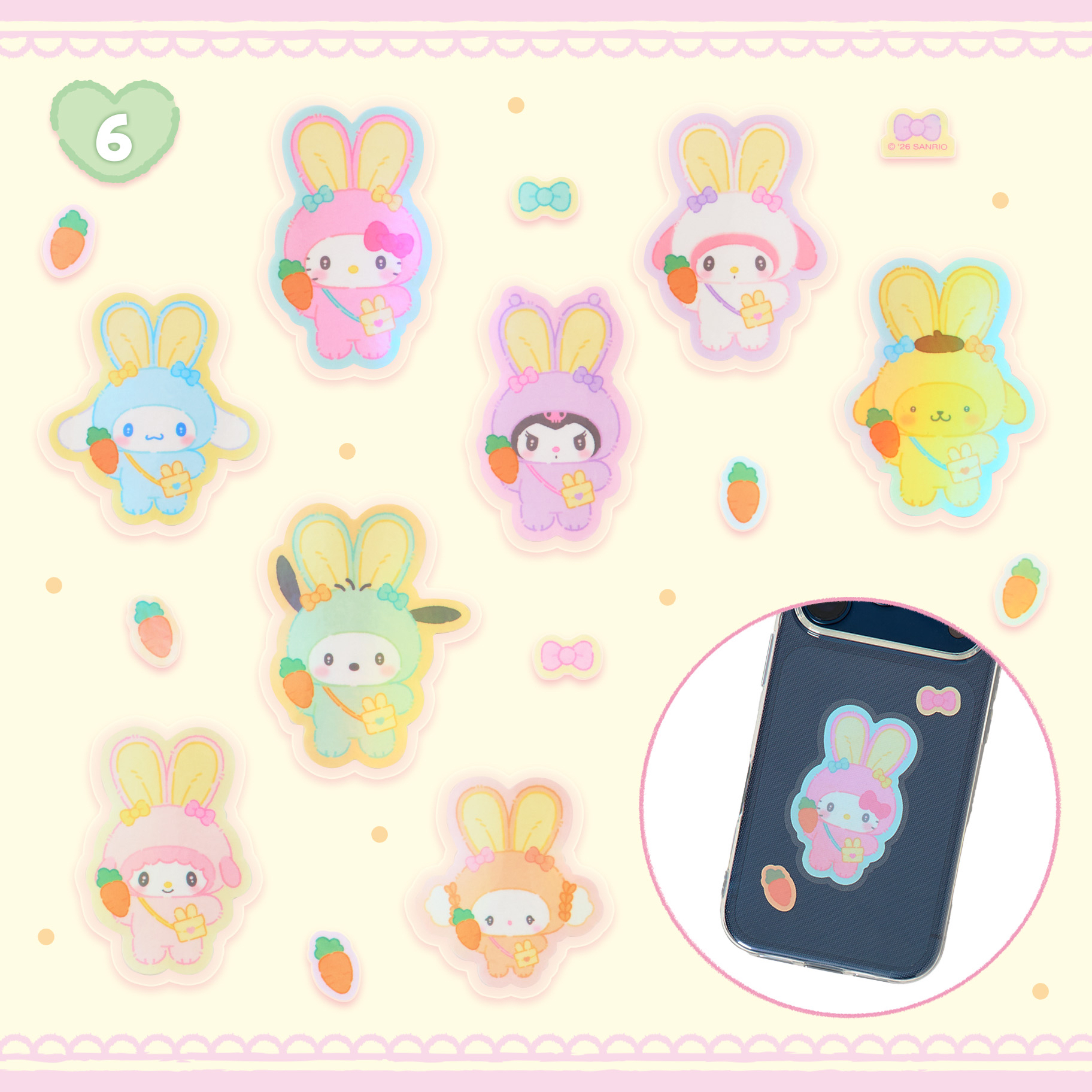 🎀【預訂】Sanrio 兔兔造型系列貼紙套裝