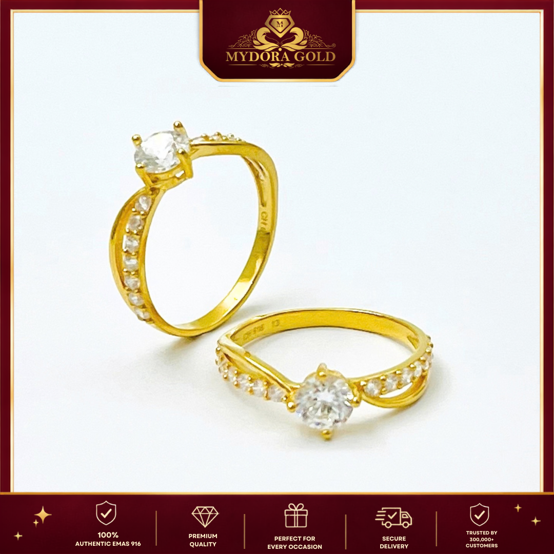 MYDORA Cincin Batu CZ Galaxy Cross l EMAS 916/22K