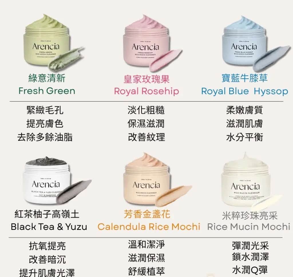 各款 韓國 Arencia Rice Mochi Cleanser 大米麻糬潔面泥120g  [預計9月中出貨]