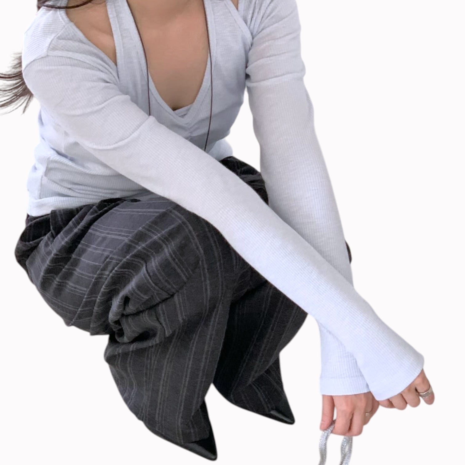 221039 暗紋混麻長褲