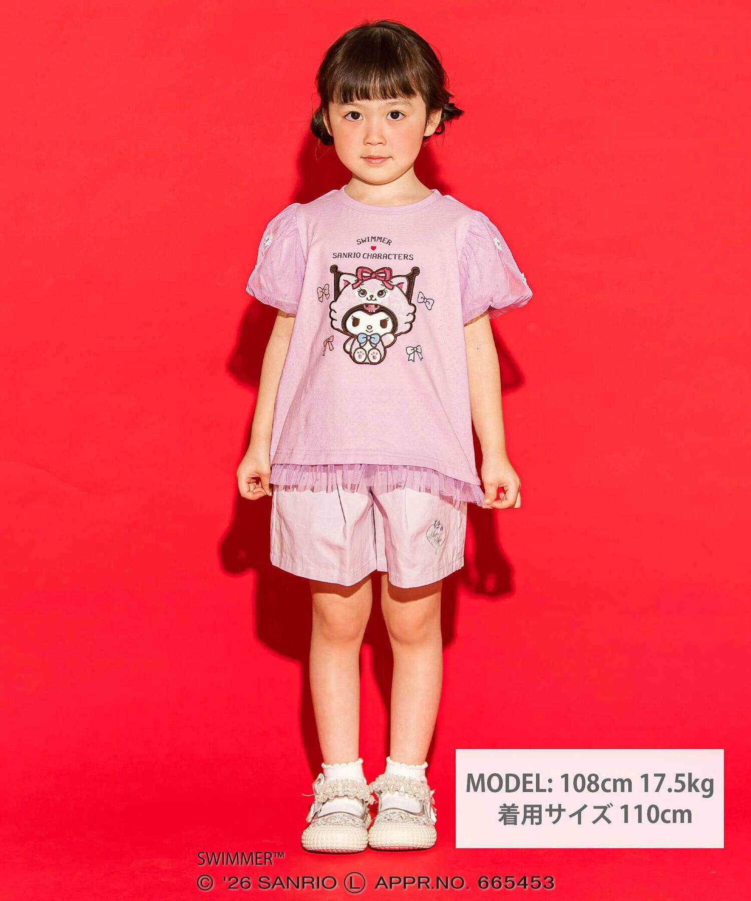 🇯🇵預訂 日本直送🇯🇵Slap Slip x Swimmer x Sanrio系列三色人物刺繡貼花薄紗泡泡袖上衣