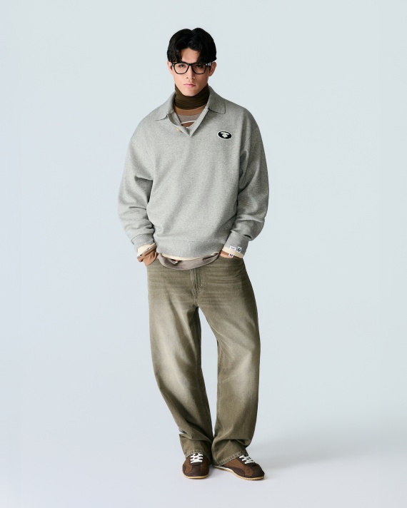 AAPE AAPEUNVS Moonface Embroidered Jeans (D653XAR)