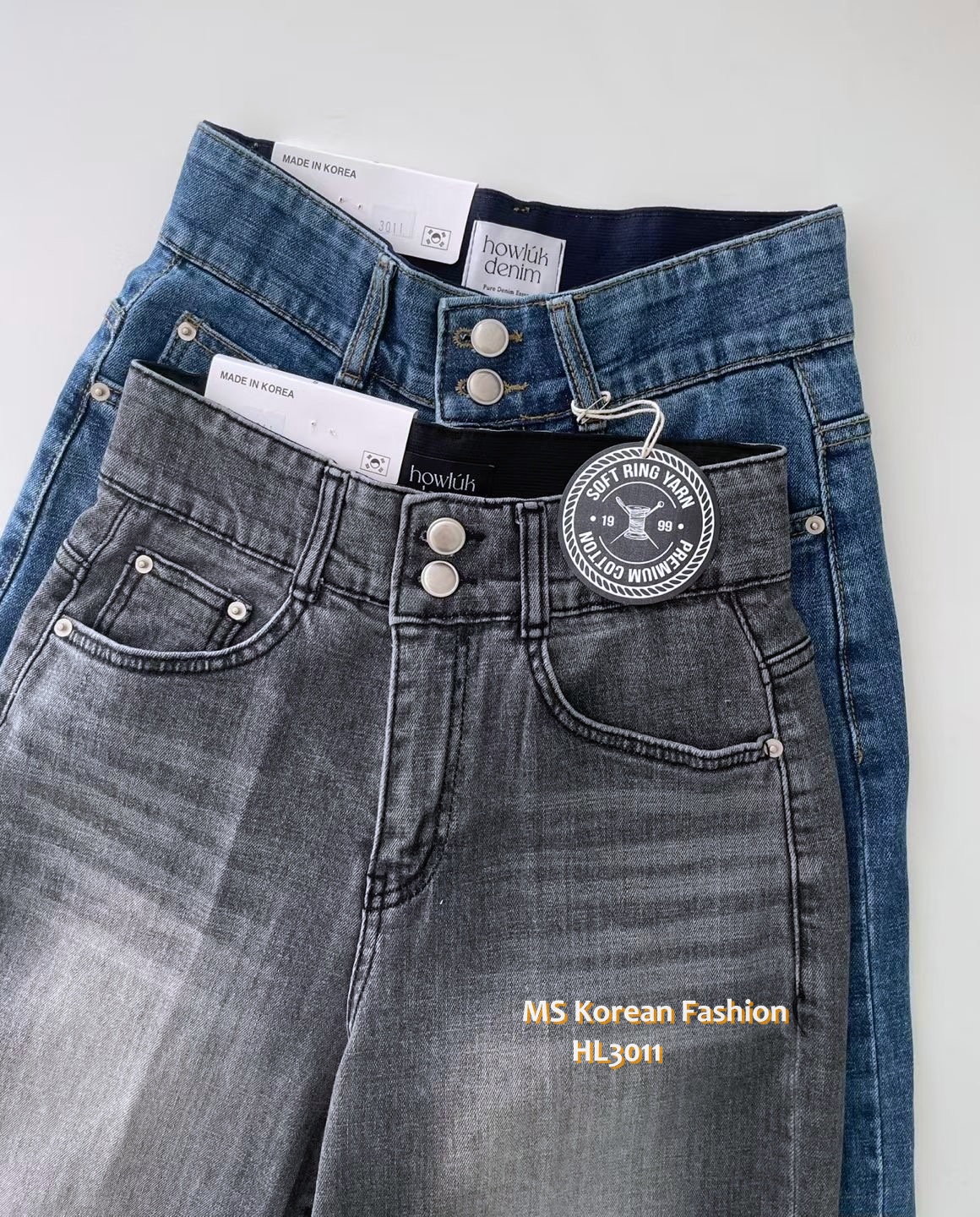 HL3011 韓國🌼Howluk春版雙鈕闊筒牛