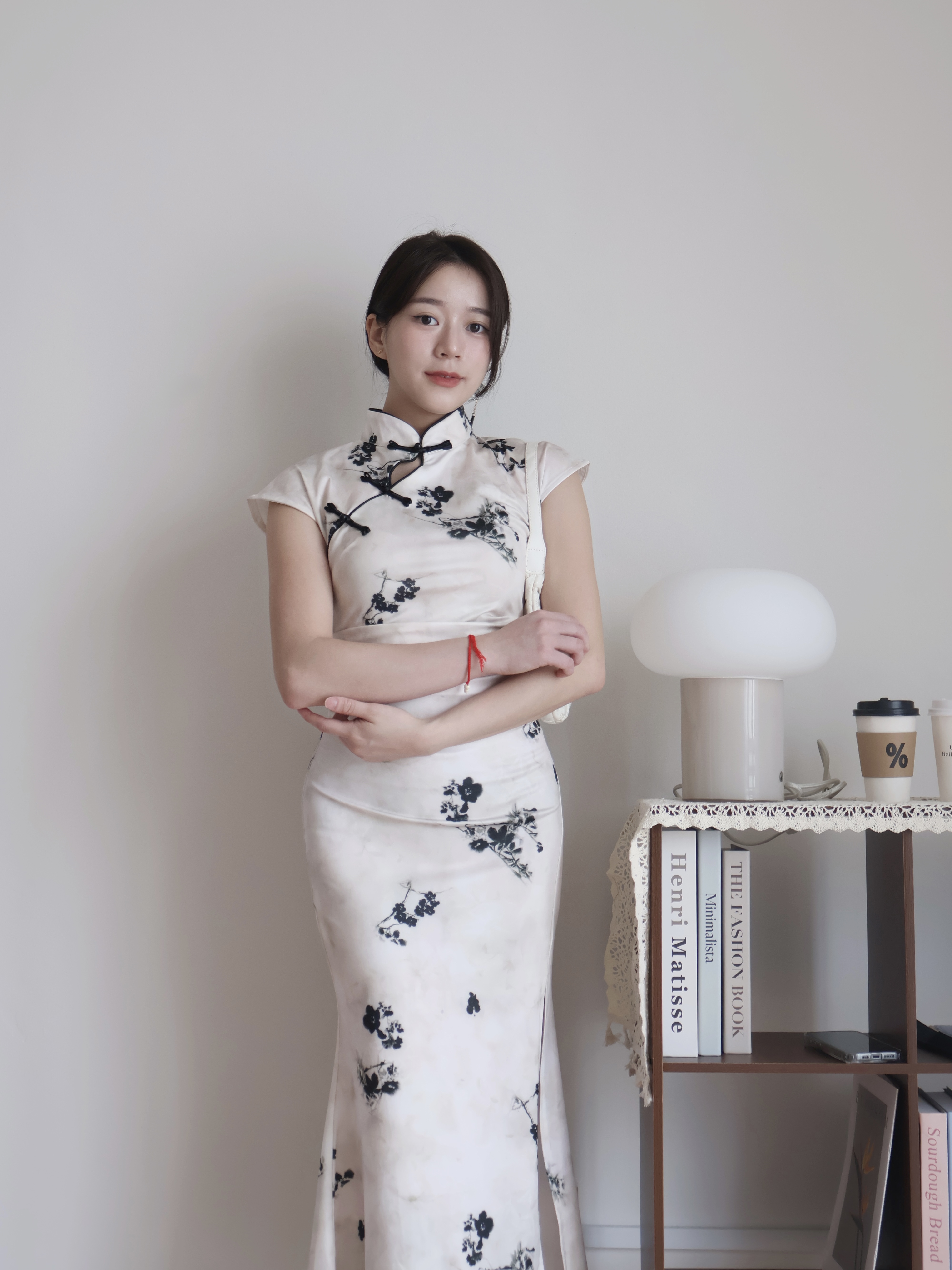 Gwen Side-Slit Cheongsam | Cream