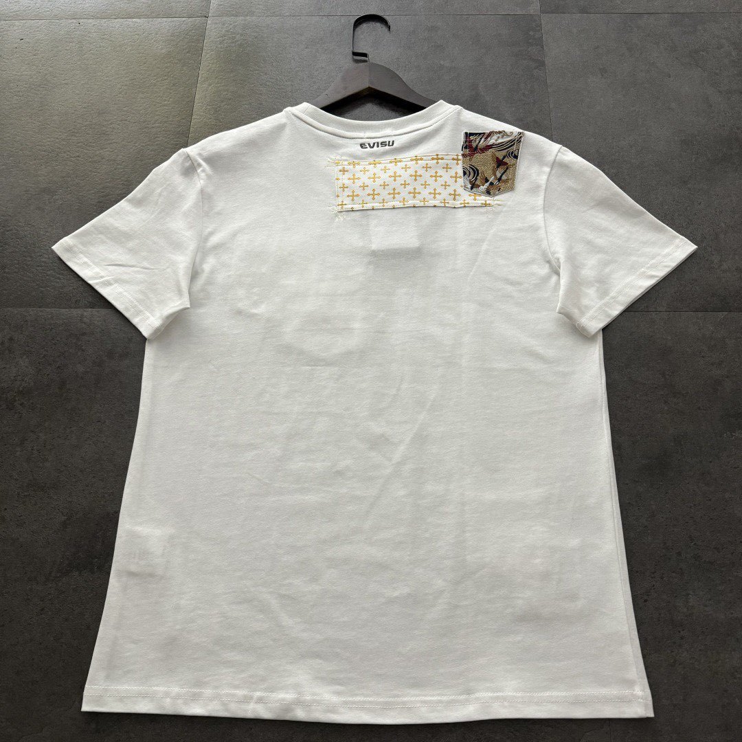 預訂 EVISU 福神2026 海鷗刺繡口袋織錦字母短袖Tee