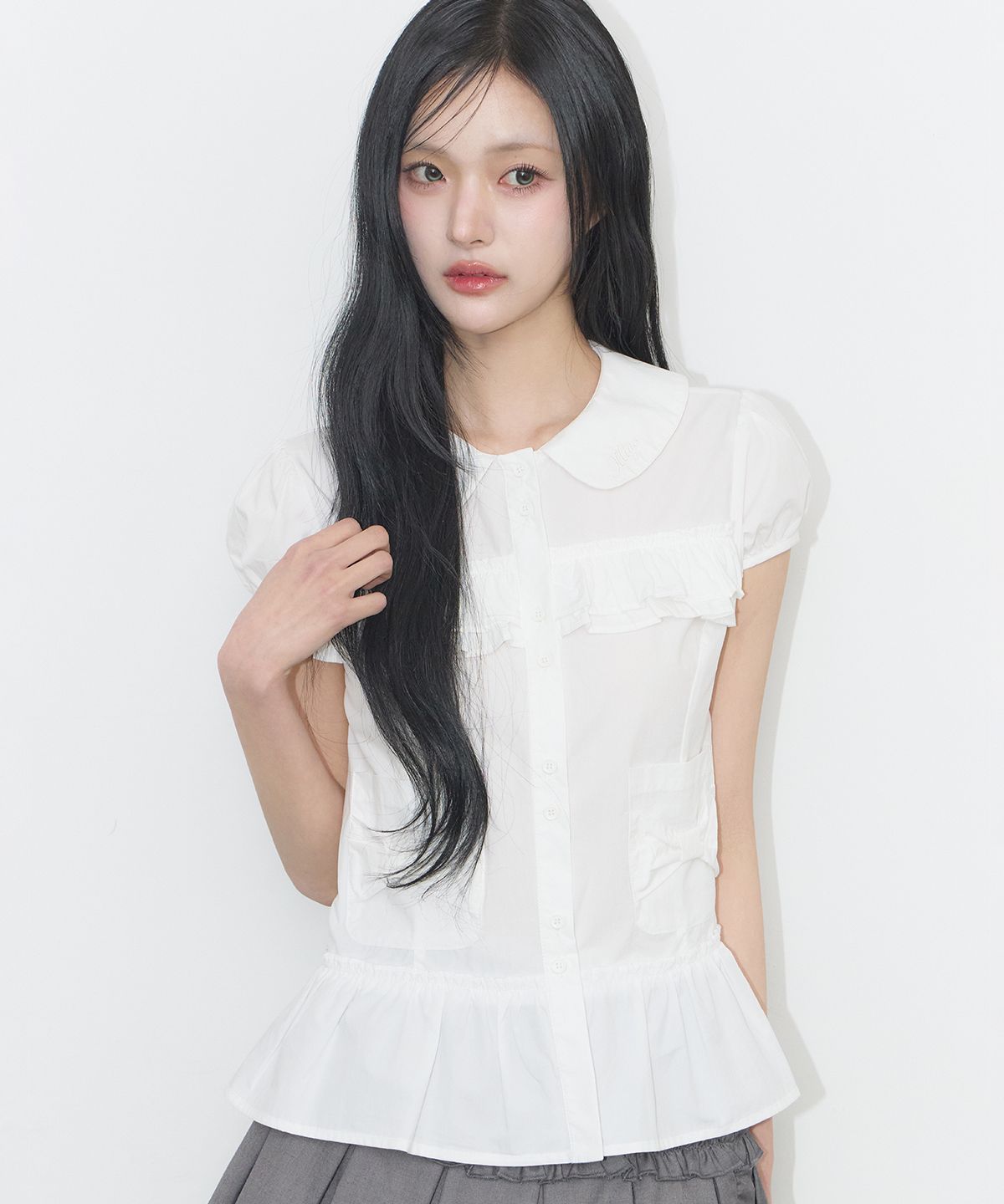 🇰🇷訂購｜ILLIGO 26SS｜Bow Pocket Ruffle Blouse 4色 