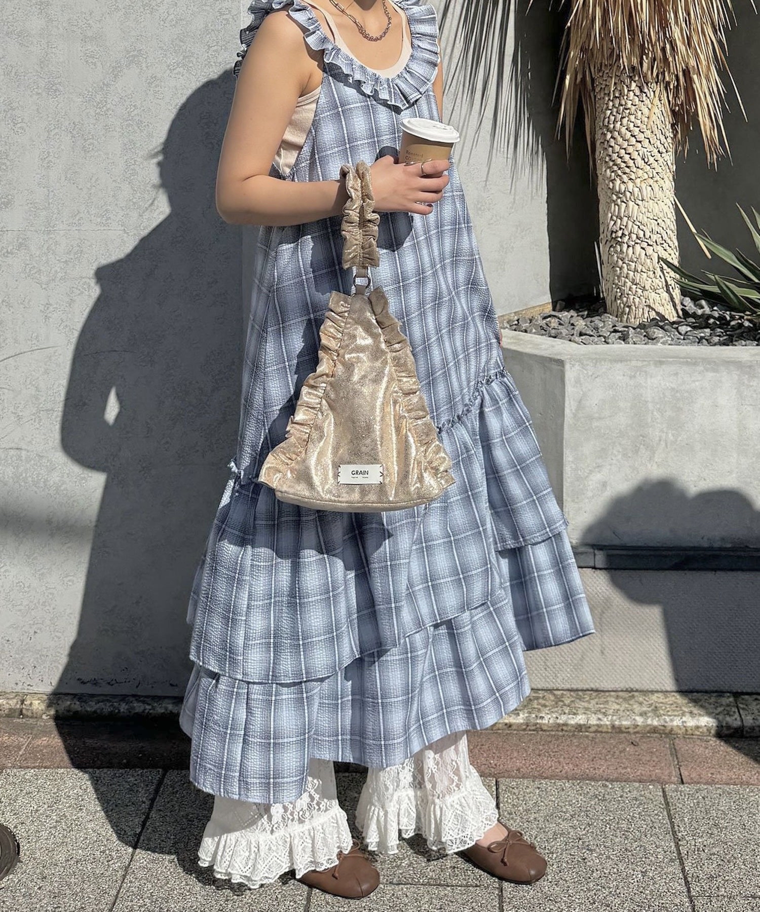 Lace喇叭型荷葉邊褲【JP011】