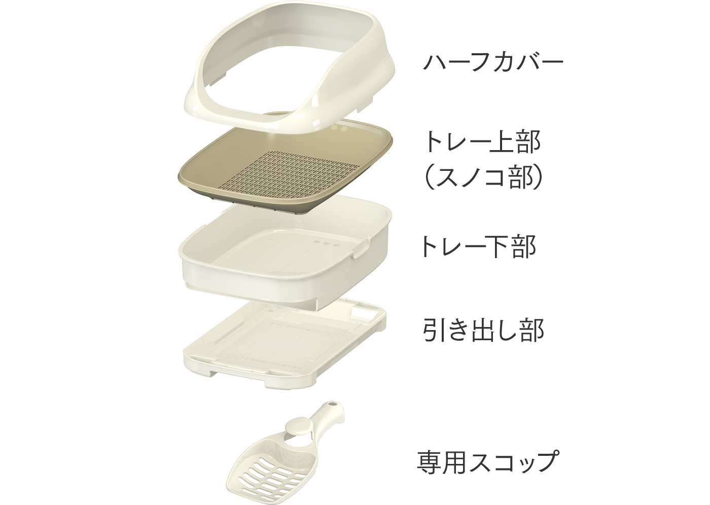 ST 無蓋貓廁所  [象牙色](高:26cm x 闊:40cm x 深:55cm) 
