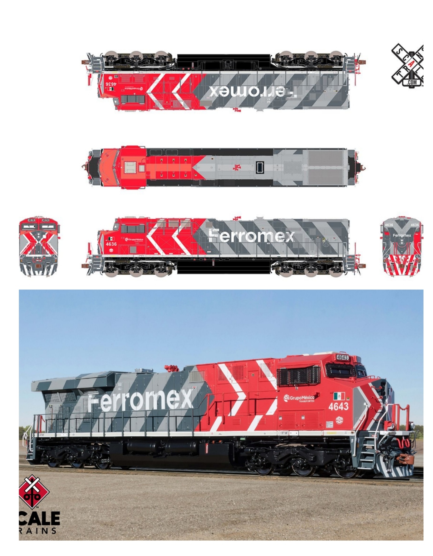 GE ES44AC, Ferromex/Zebra Scaletrains DCC Sound HO 1:87