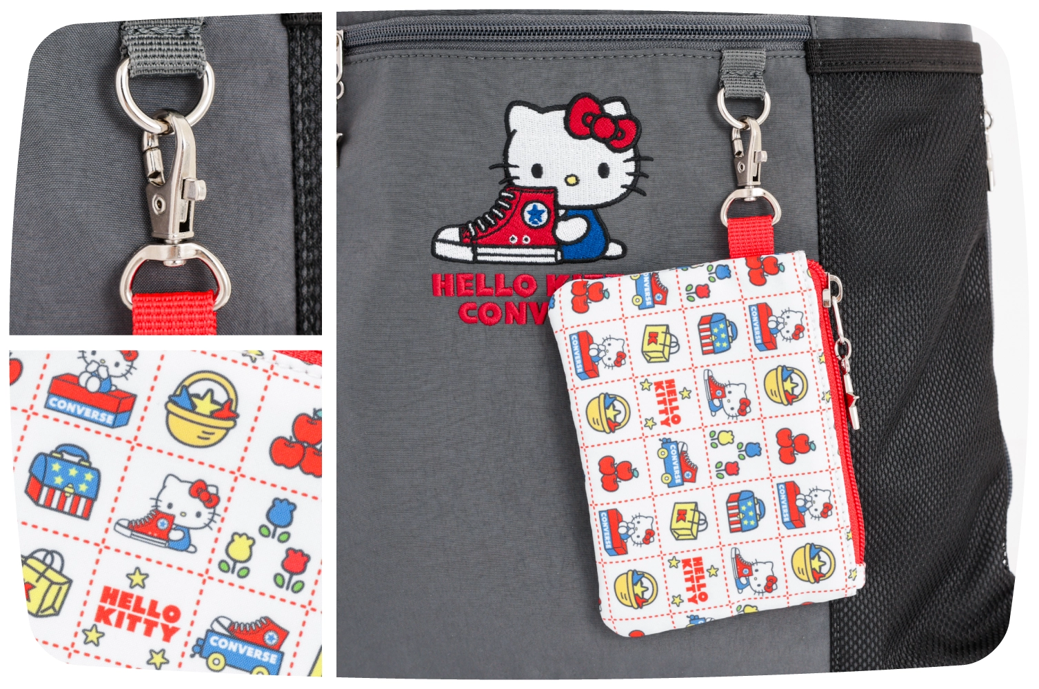日本預訂📍日本限定Hello Kitty x Converse系列第二彈 - 索繩背囊連拉鏈袋仔 不包郵