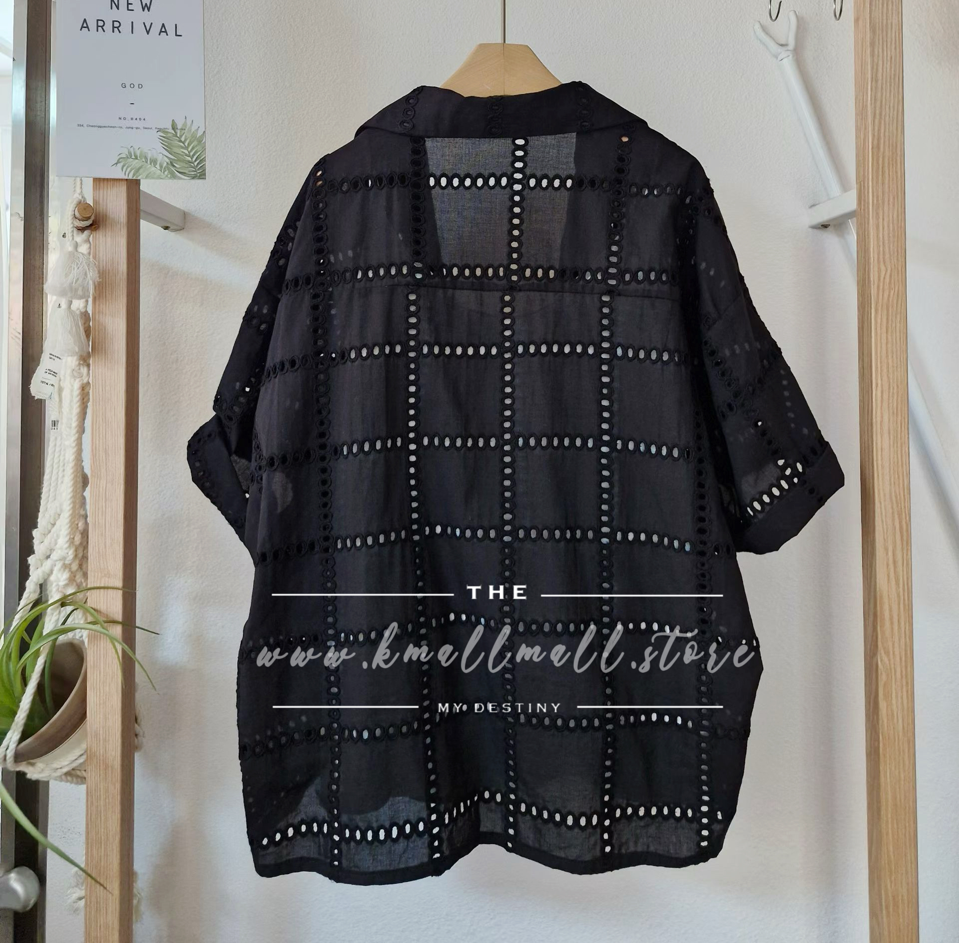 日系鑲空格紋Top/外套