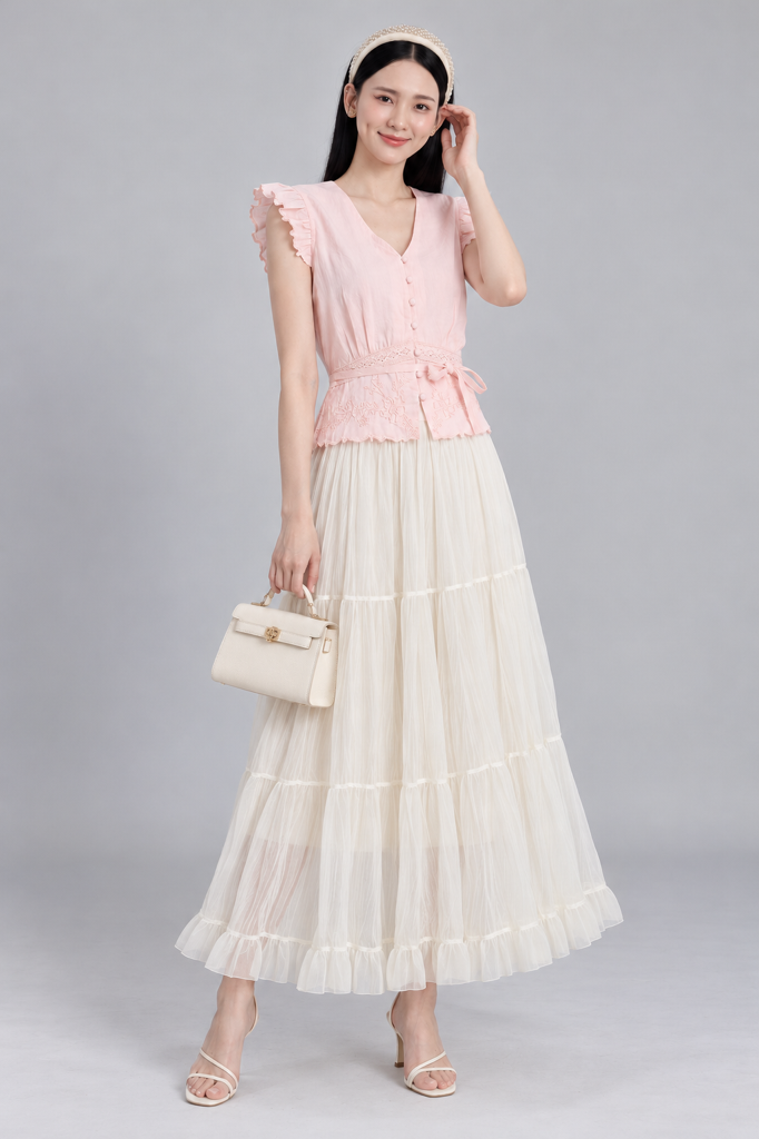 952 Ethereal Tiered Tulle Skirt