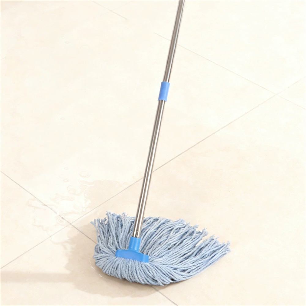 2x 加厚棉線拖把 藍色 不鏽鋼拼接桿拖把+替換拖把頭 2個一套 UB0281