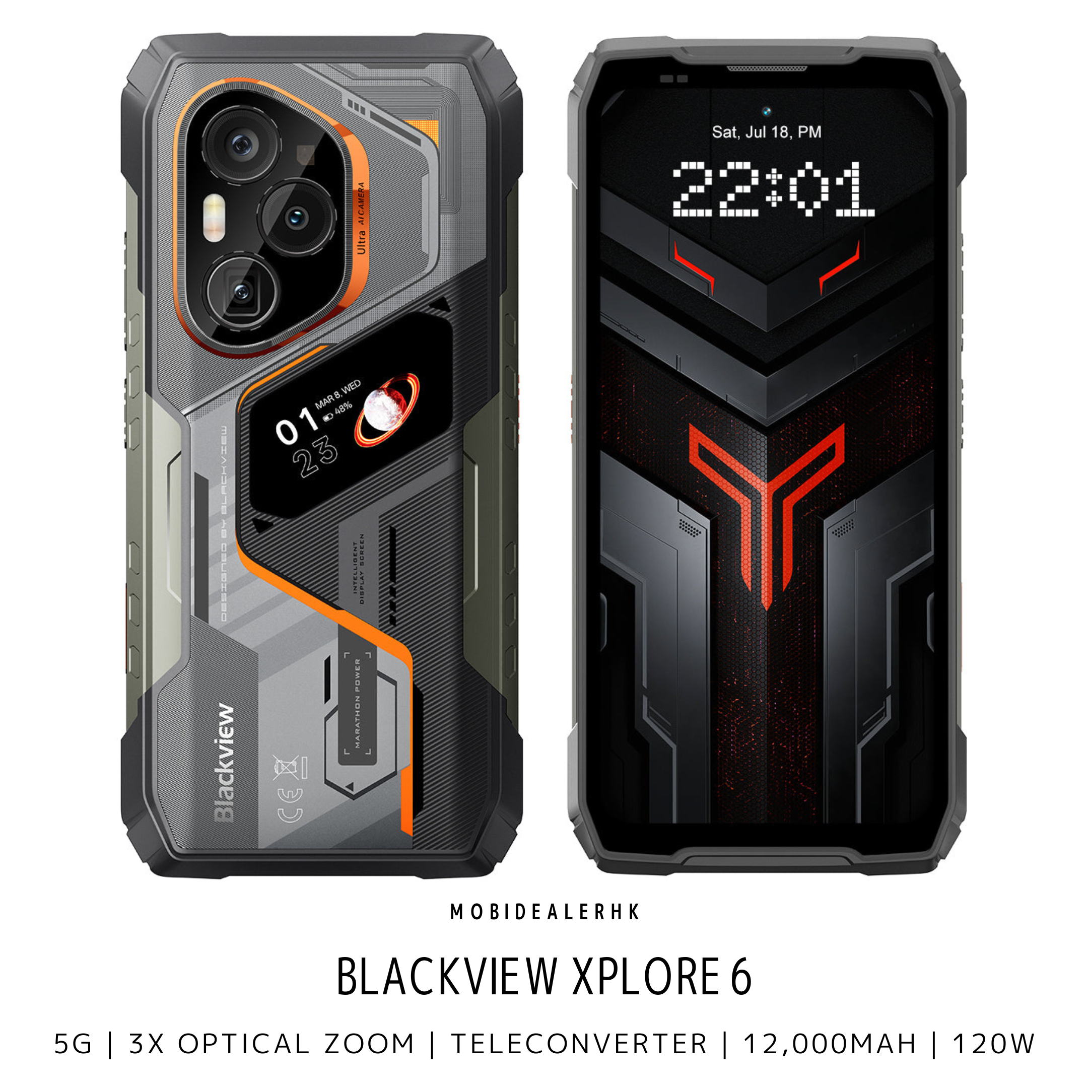 Blackview Xplore 6 | 5G | 三防手機 | 潛望式長焦鏡頭 | 附送增距鏡 | Dimensity 9400+ | 12,000mAh | 120W