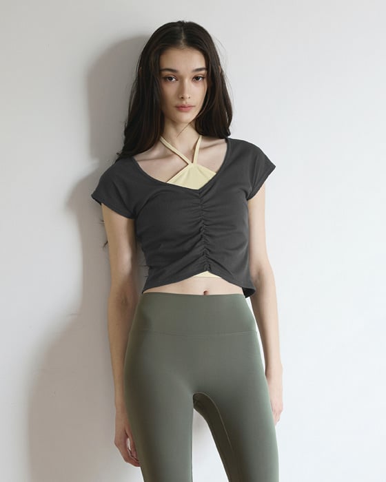 DEVI-T0130 Julie Shirring Cap Sleeve by Devi wear