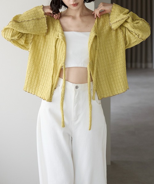 double ribbon 木耳邊外套