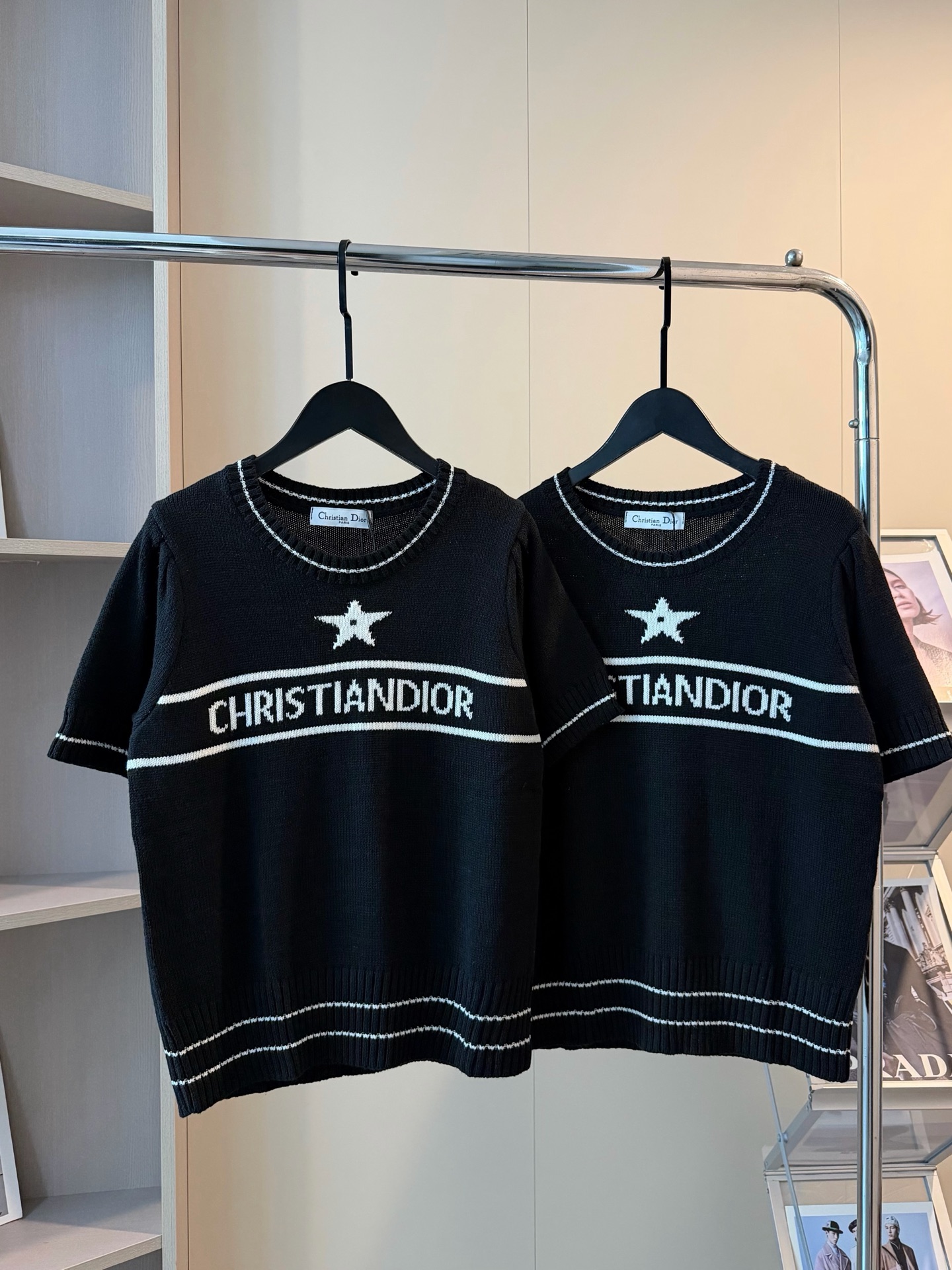 Dior 提花logo針織短袖Tee