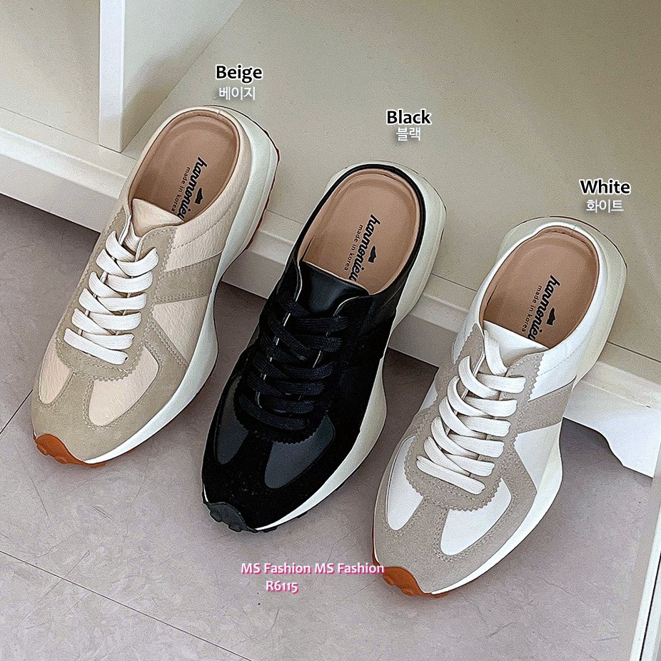 R6115 韓國🇰🇷拼色後拖sneakers