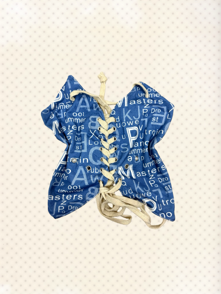 [On Sale] Lace-up Denim Corset Top